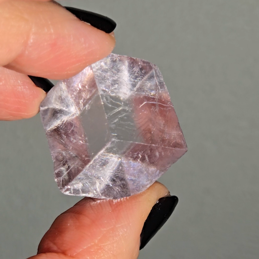 Purple calcite cube with amazing transparency - PC1