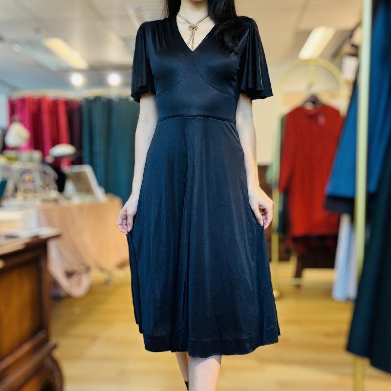 Vintage Micalady Tokyo Jonathan Logan New York 1980s Does 1940s Style Little Black Dress (PP001)