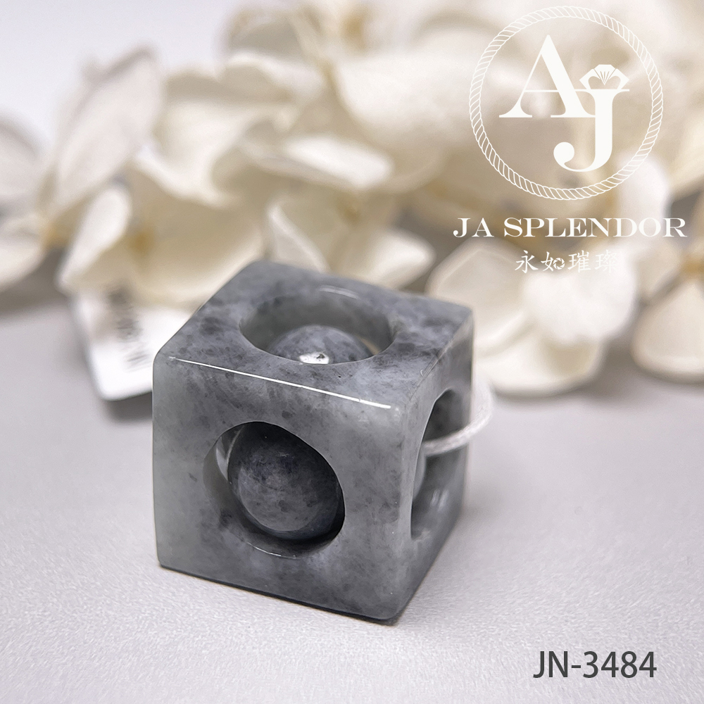 JN-3475/81/82/84 天然翡翠A玉 烏鷄招財進寶骰子吊墜