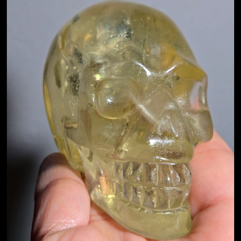 High-grade citrine skull with rainbows and saturation - C58