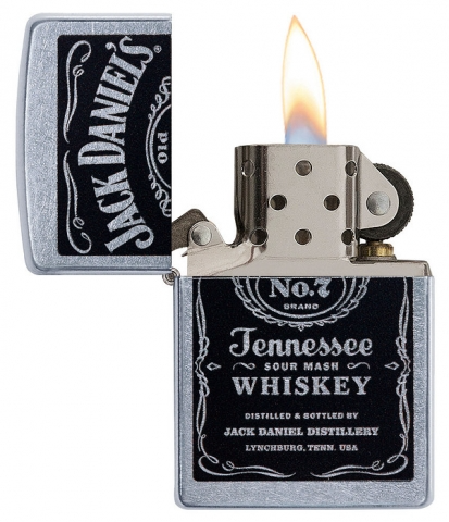 美國製造 | Zippo指定經銷商 Zippo 24779 Jack Daniel's 標誌打火機 – 街頭鉻經典徽章 Jack Daniel's Label Lighter – Street Chrome Classic Emblem