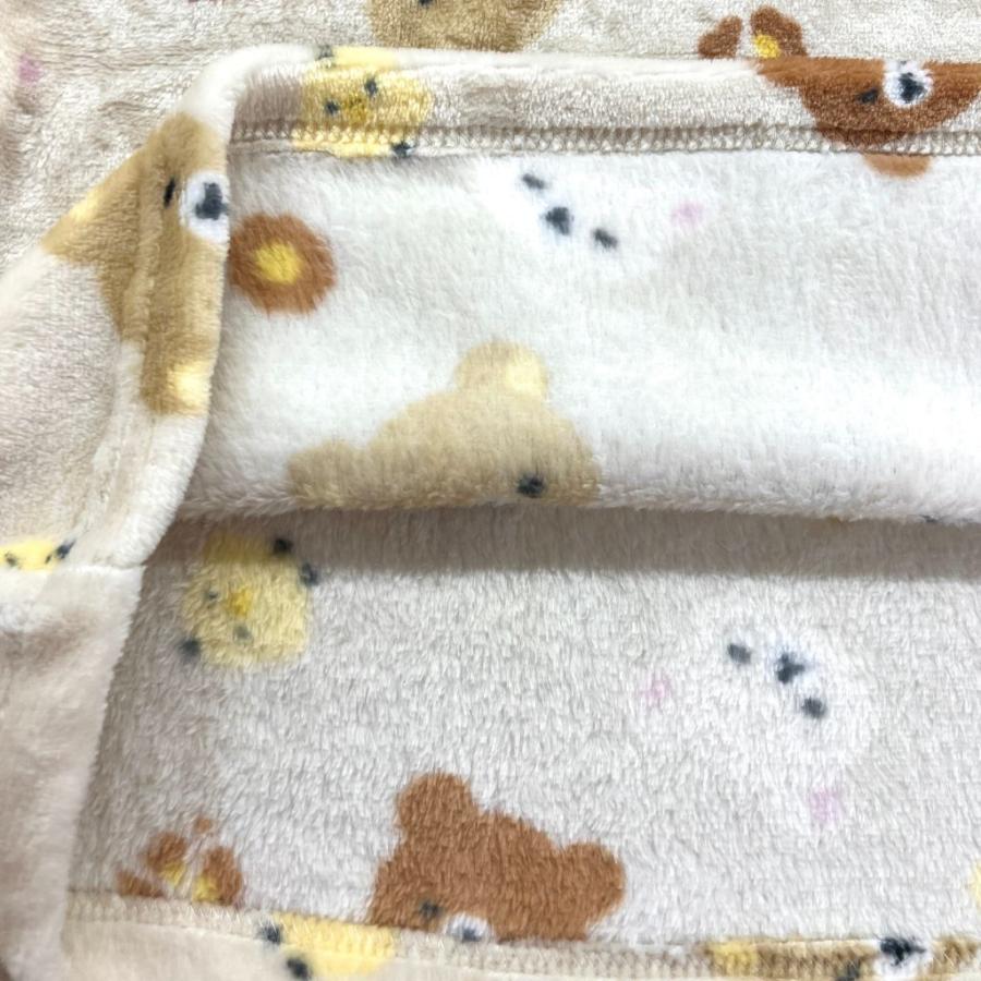 日版 鬆弛熊滿印圖案絨毛家居服套裝（上衣＋長褲）