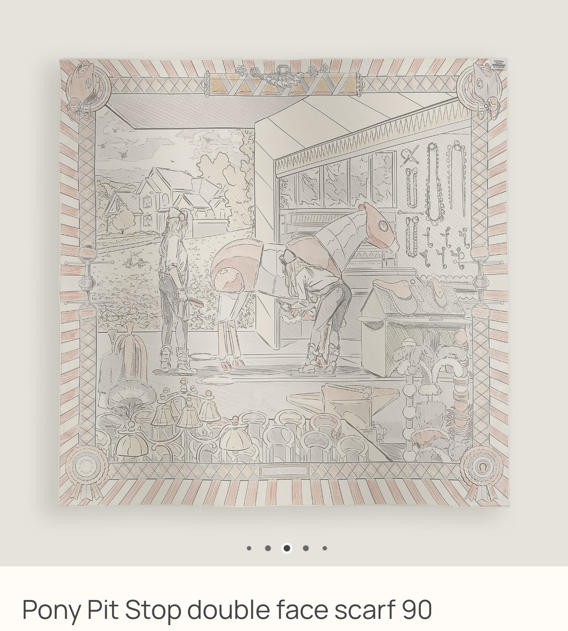 🧧👁️‍🗨️ Hermès 全新🆕 90cm 100%絲 Pony Pit Stop 雙面絲巾