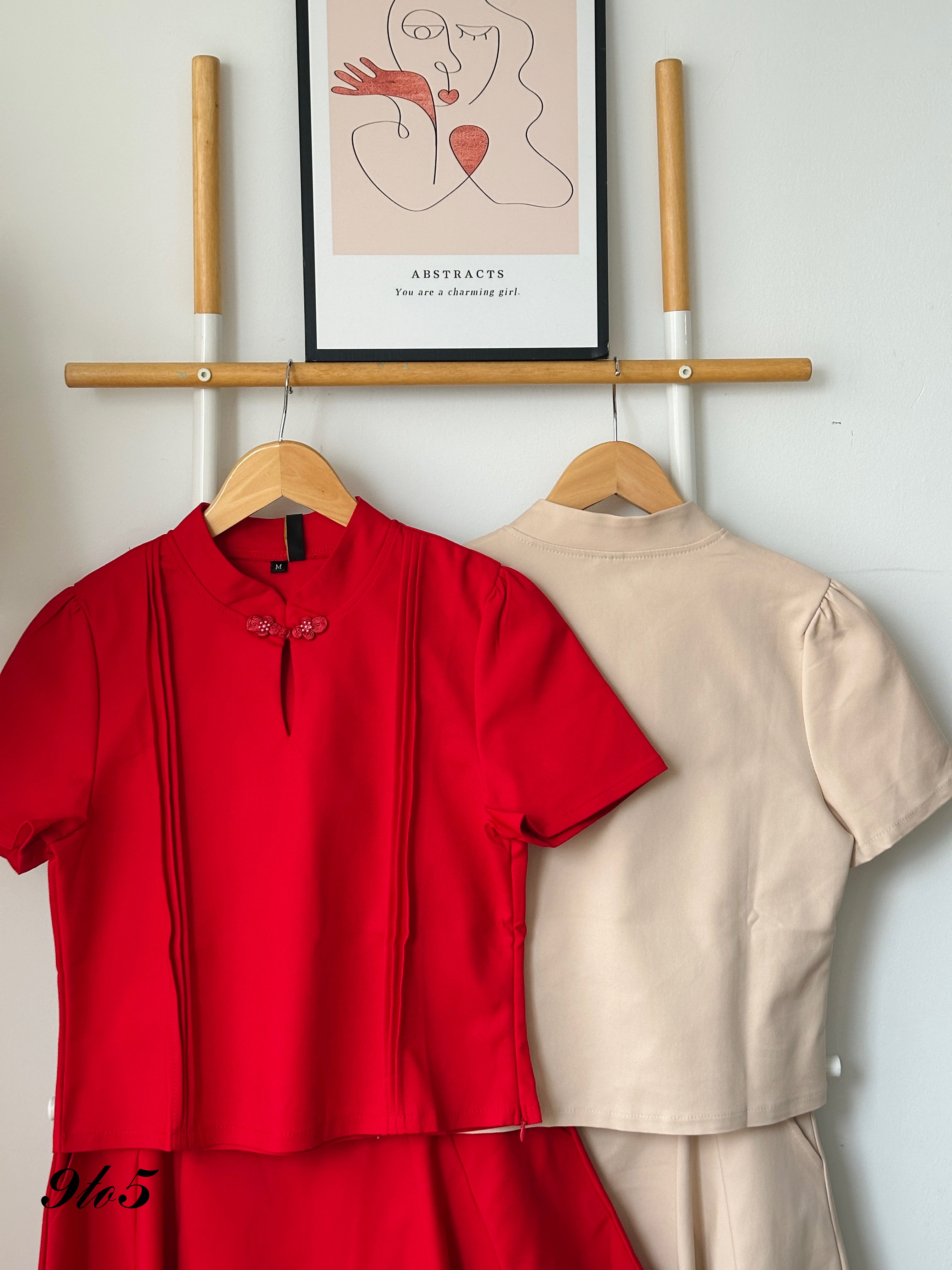 D2309 Stand Collar Cheongsam Matching Set - 3 Colors