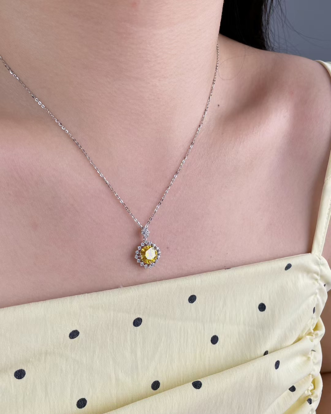 S925銀莫桑鑽D色項鏈