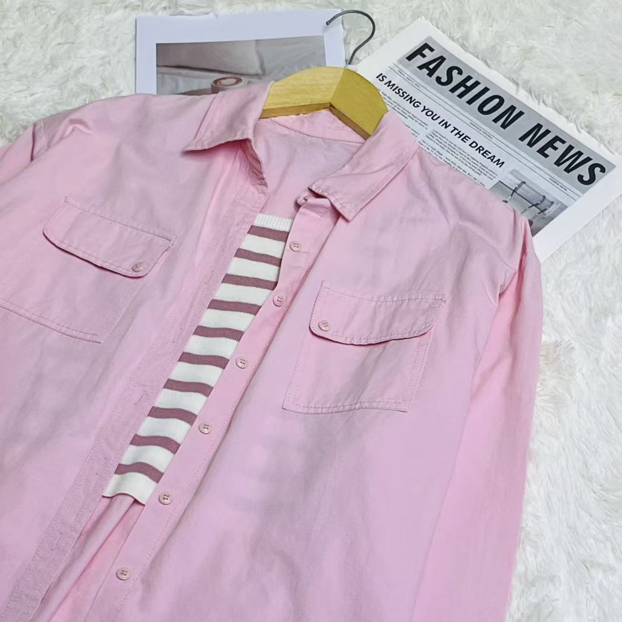 CC2001#82578 [Minimalist Pocket Shirt] Effortless Everyday Style