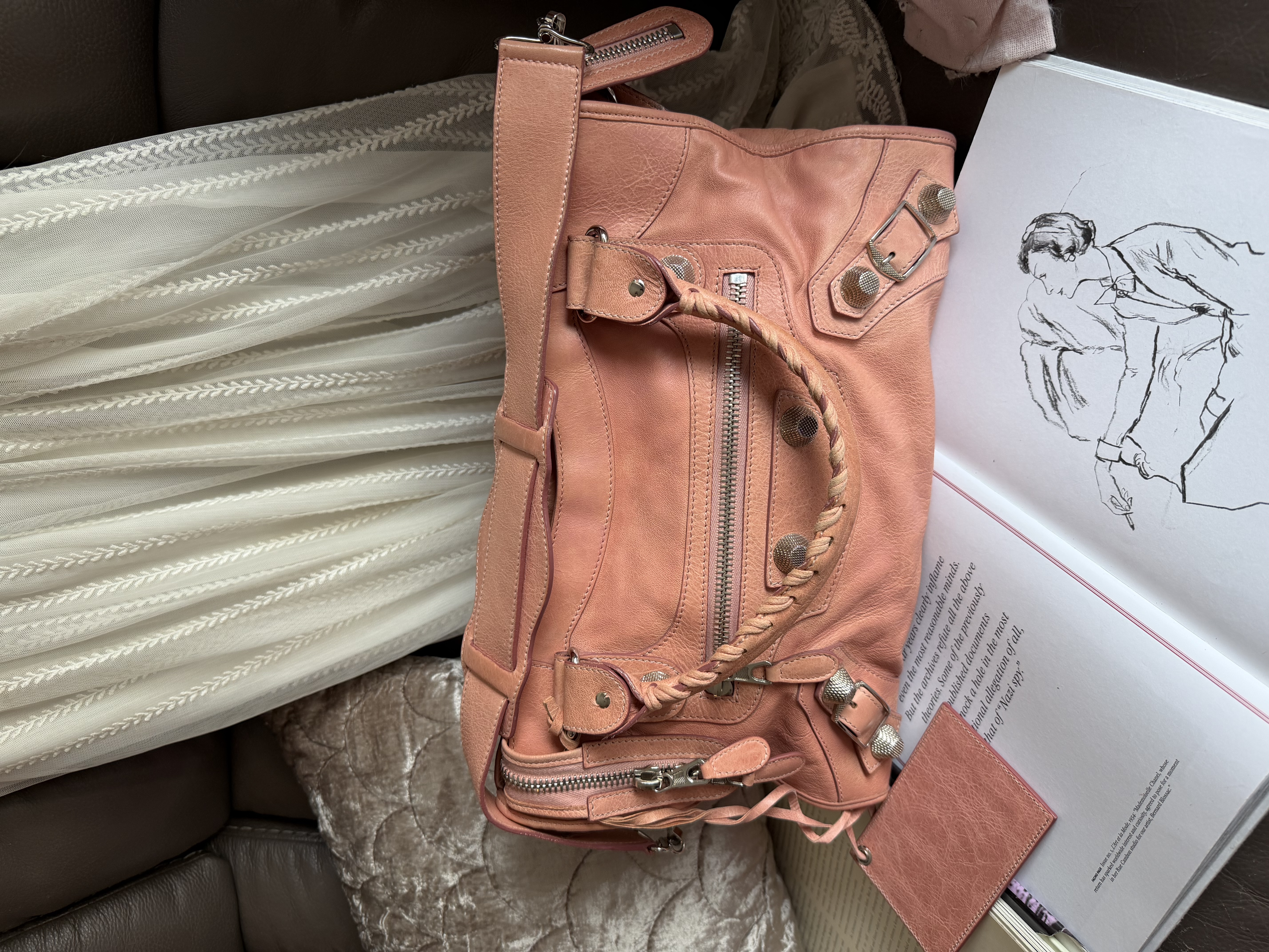 balenciaga Vieux Rose pink classic city giant 21 silver 銀大釘