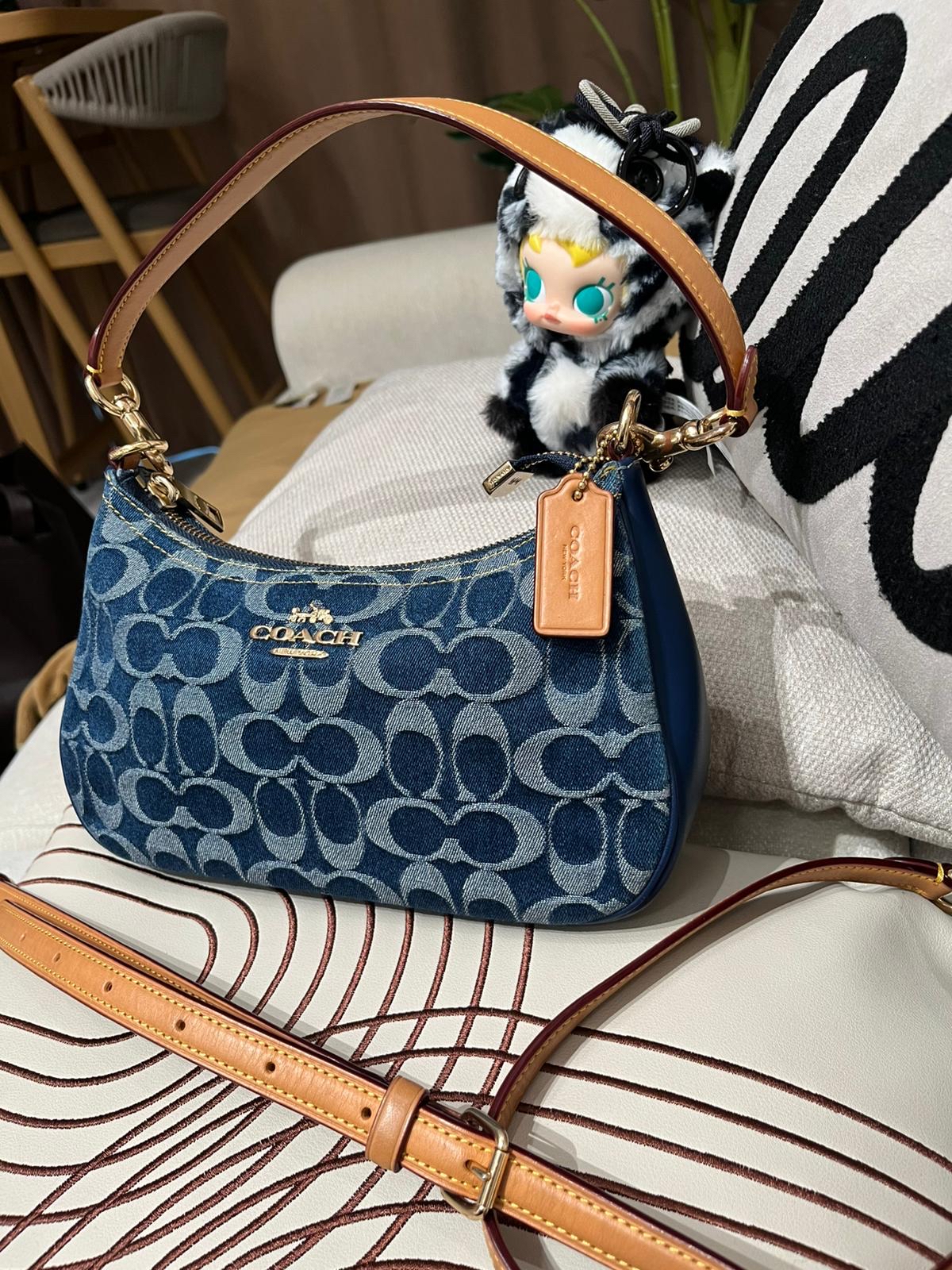 Coach Teri Mini Crossbody Bag In Signature Denim 100%Authentic, 95%New 