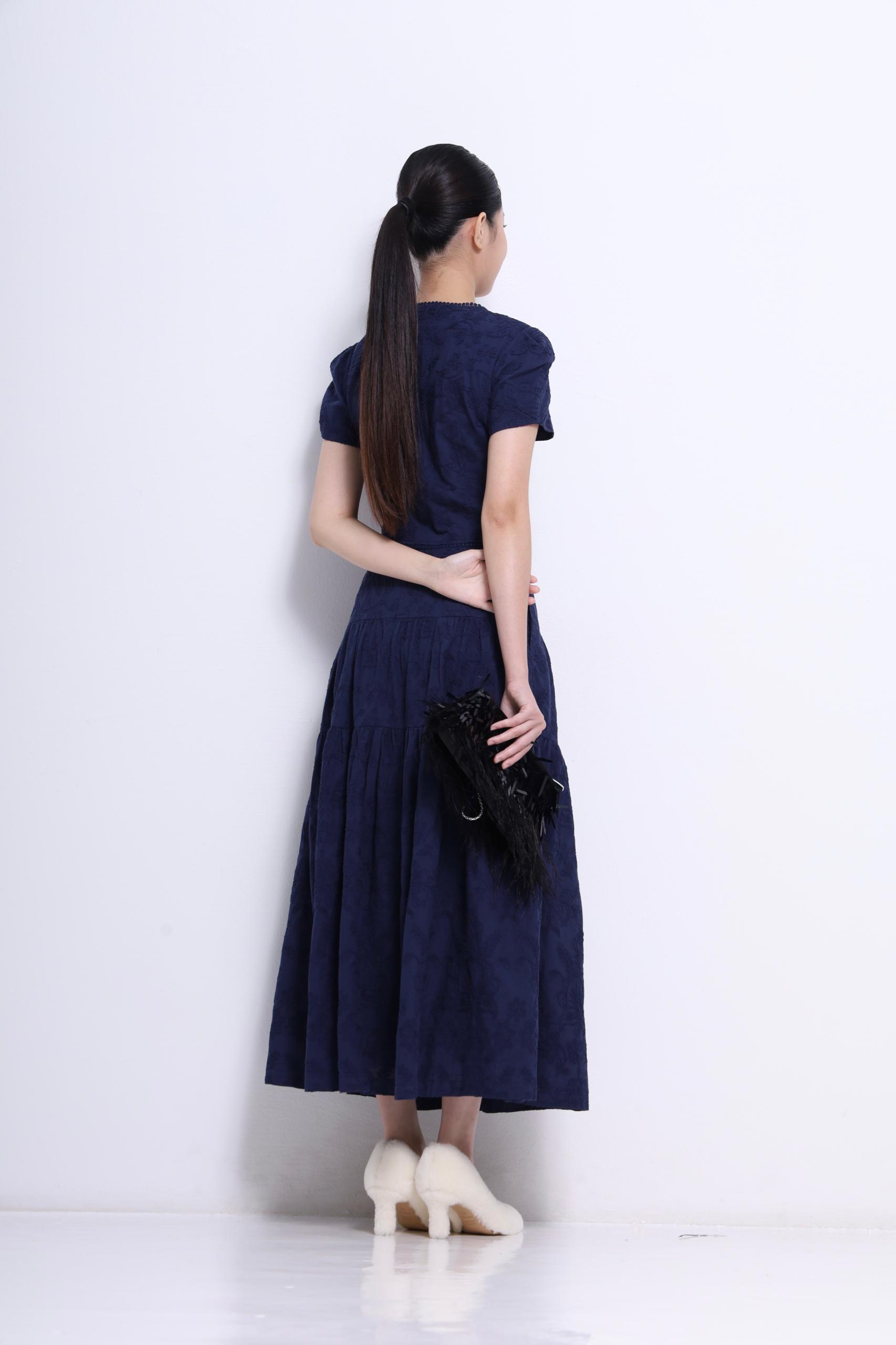 CS1421 Aurielle Embroidered Tiered Maxi Skirt