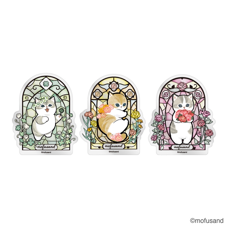 🌸 【預訂】mofusand 12/6新品 - 彩色玻璃透明貼紙套裝