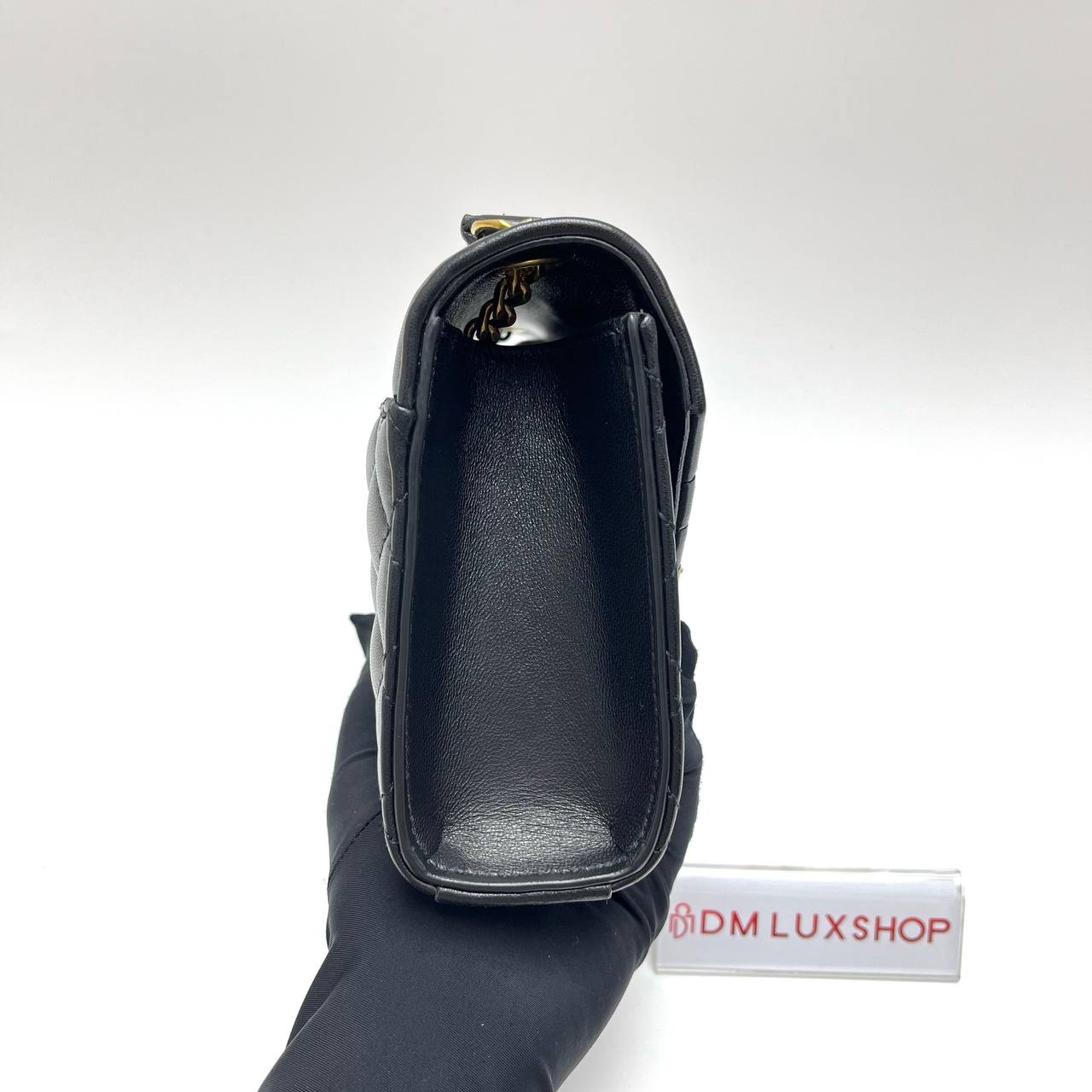 YSL Envelope Sling Bag Black Lambskin Small GHW