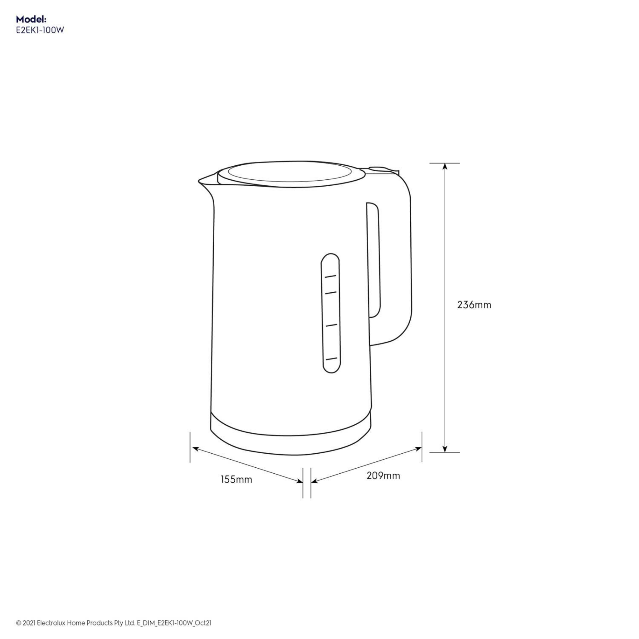 Electrolux Create 2 Electric Kettle 1.7L (E2EK1-100W)