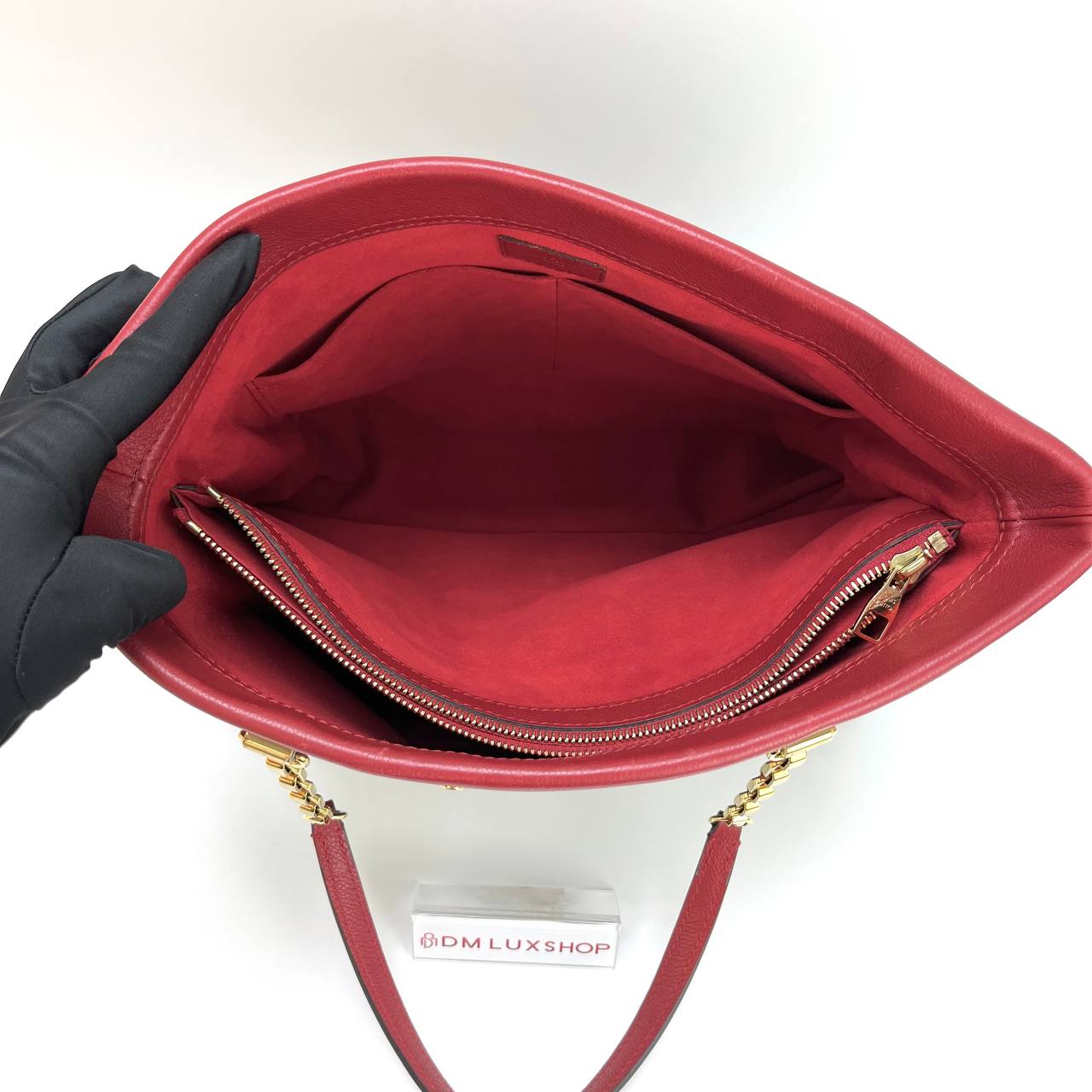 LV Red Monogram Pallas Tote GHW