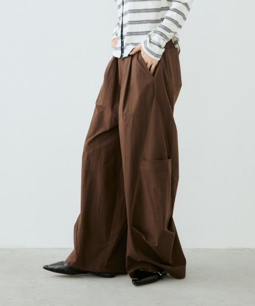 立體褶襉寬褲【JP012】