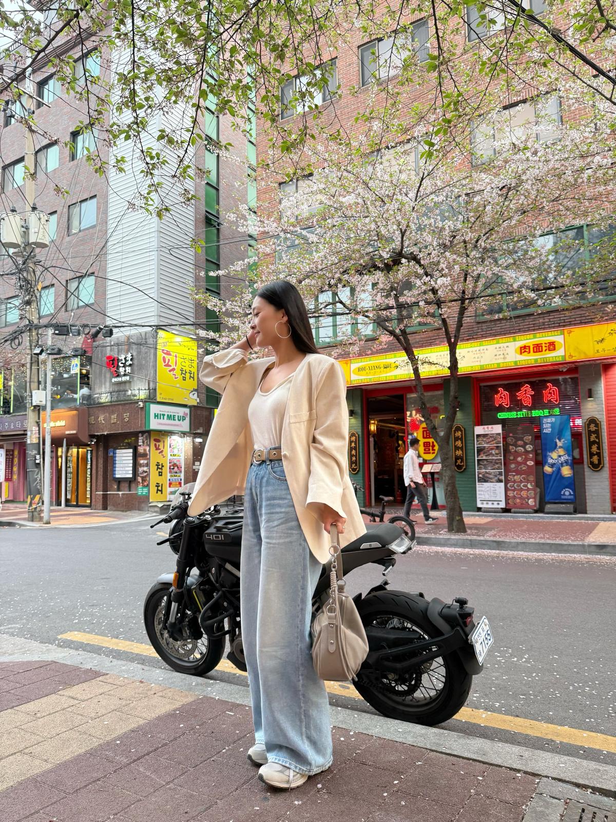 F31 混棉麻西裝褸