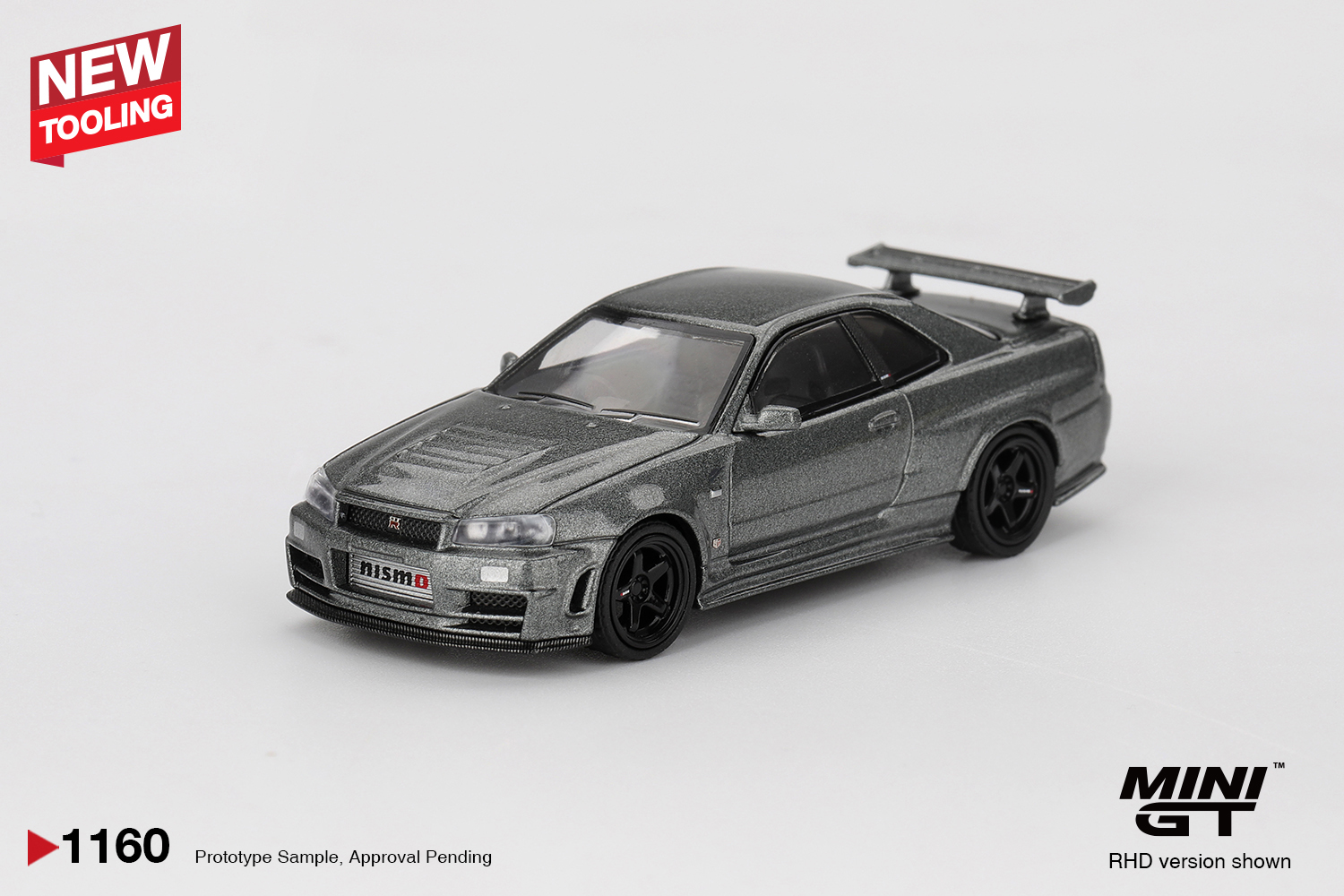Mini GT 1/64 Nissan Skyline GT-R Dark Metal Gray (NISMO BNR34 CRS Version) - MGT01160-R