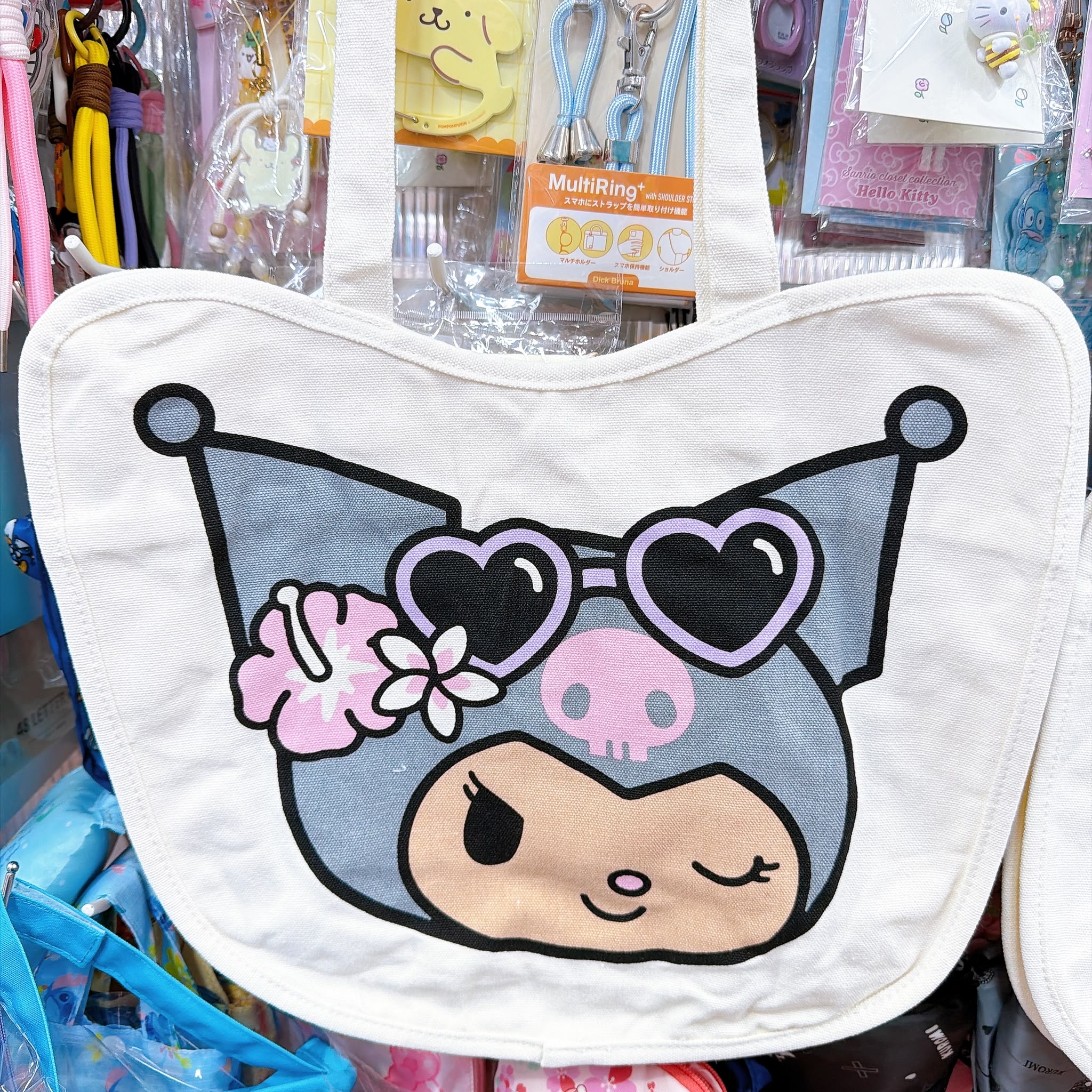日本版Hello Kitty Kuromi黑皮側揹袋