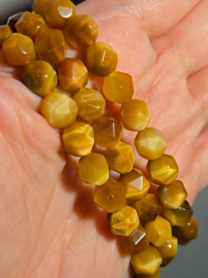 Faceted golden tiger eye bracelets - JW103