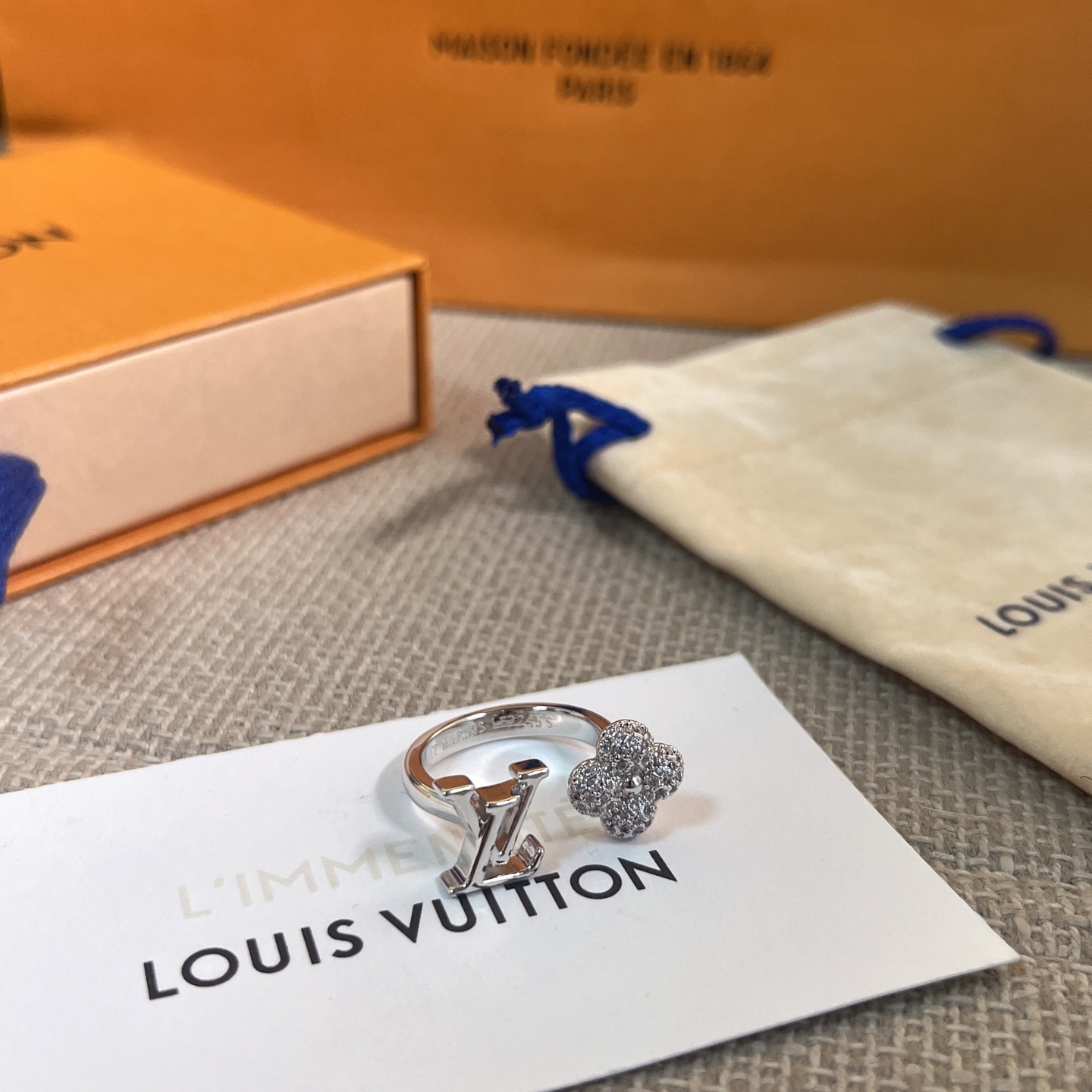 【原單】LV Louisette 簽名款水鑽戒指/手鍊 連禮盒