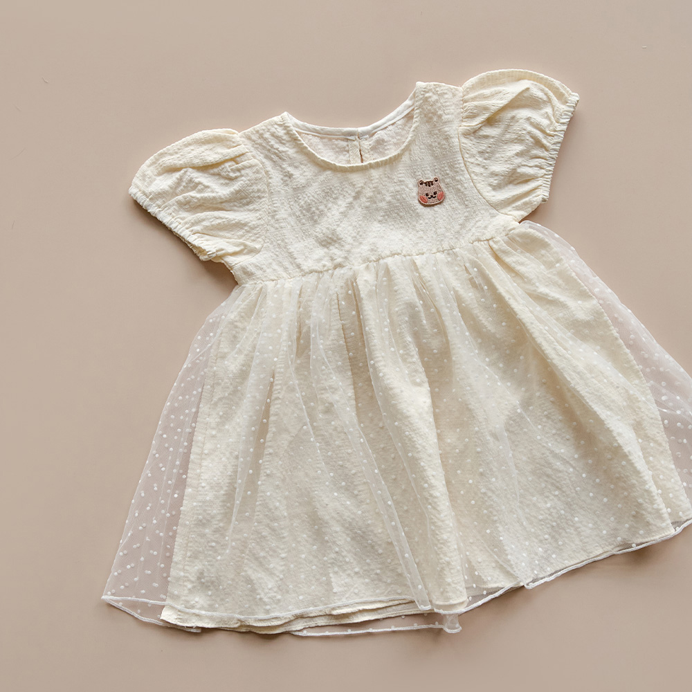 26S/S🌸DTD Lovely果凍人物波點蕾絲連身裙