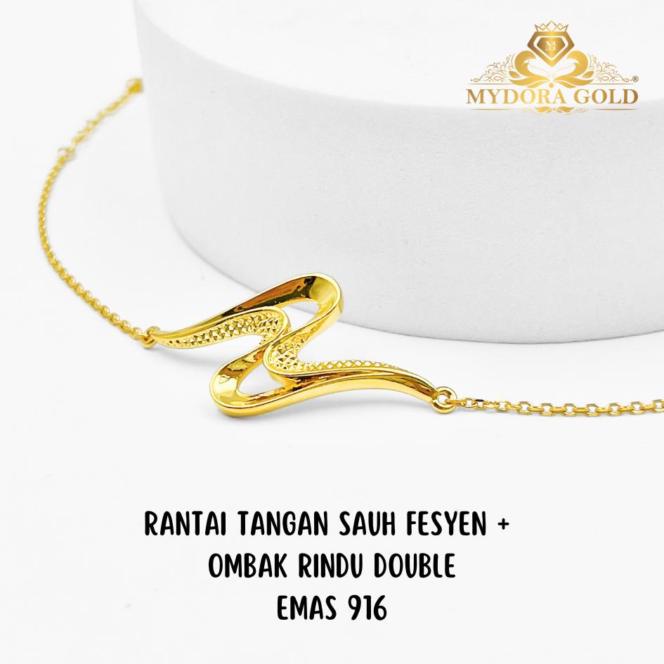 MYDORA Rantai Tangan Sauh Fesyen + Ombak Rindu Double l EMAS 916/22K