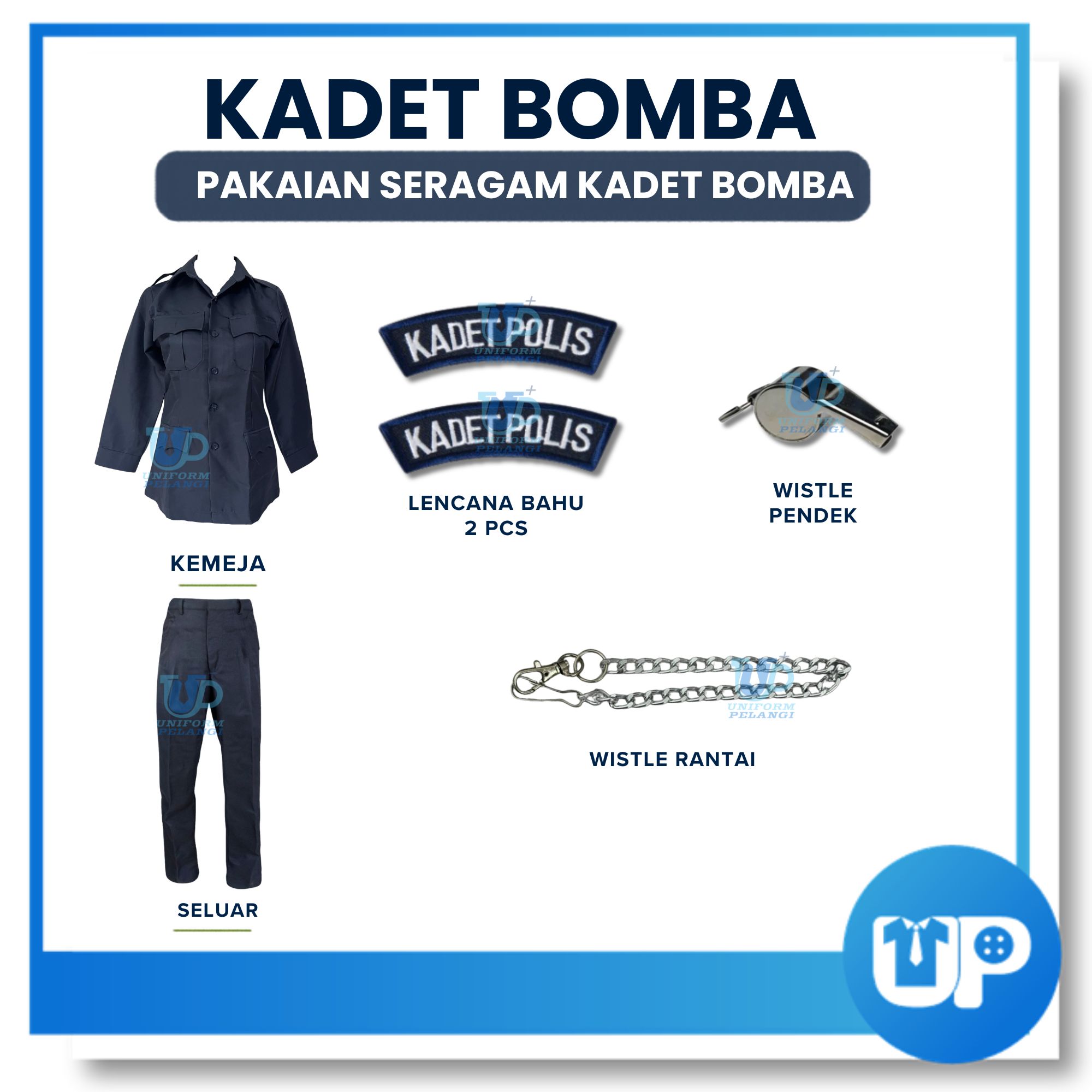 (SET LENGKAP) Kadet Polis Pakaian Seragam Uniform Lengakap Sekolah Menengah