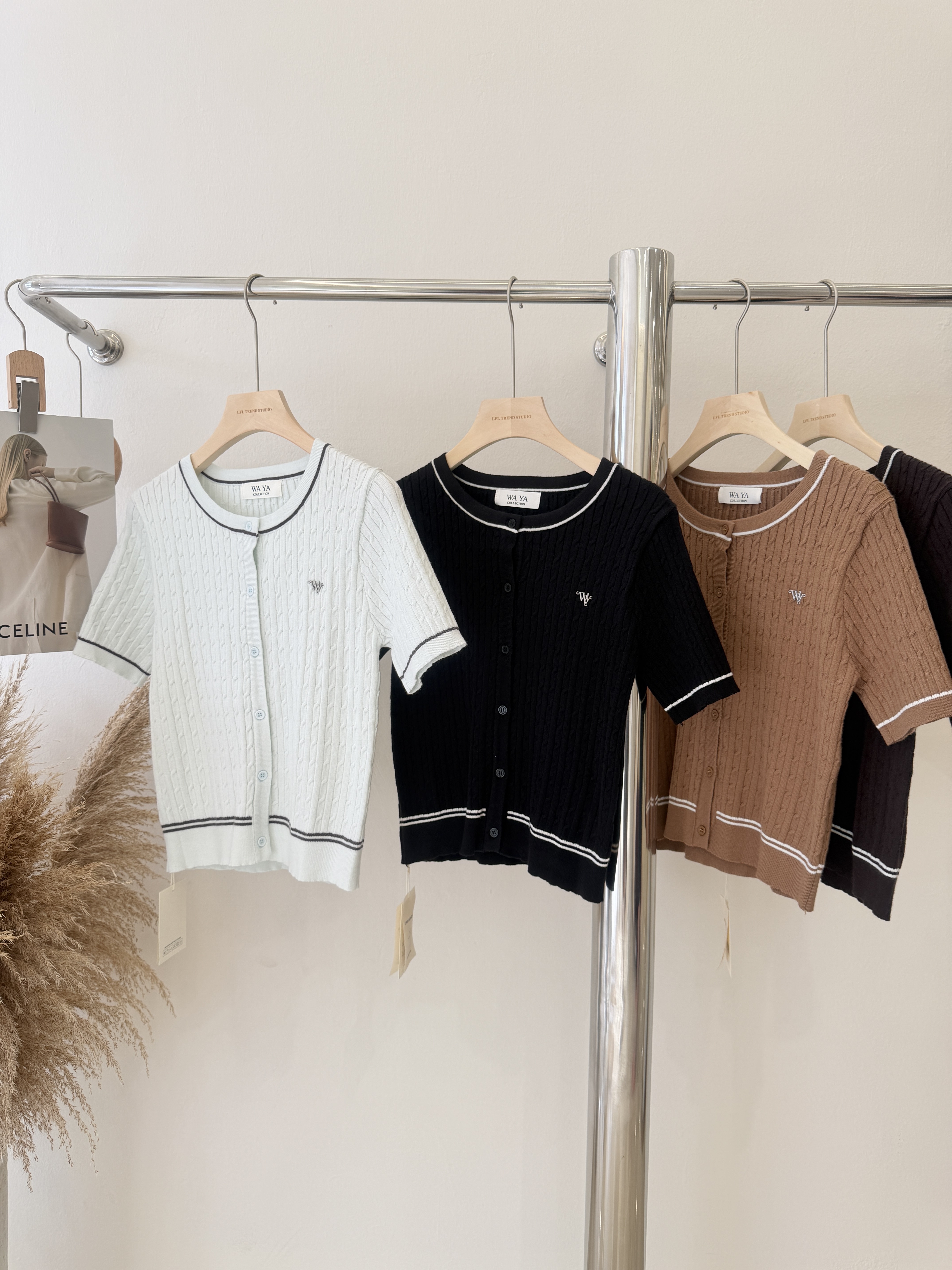 6524 小香风撞色针织短袖