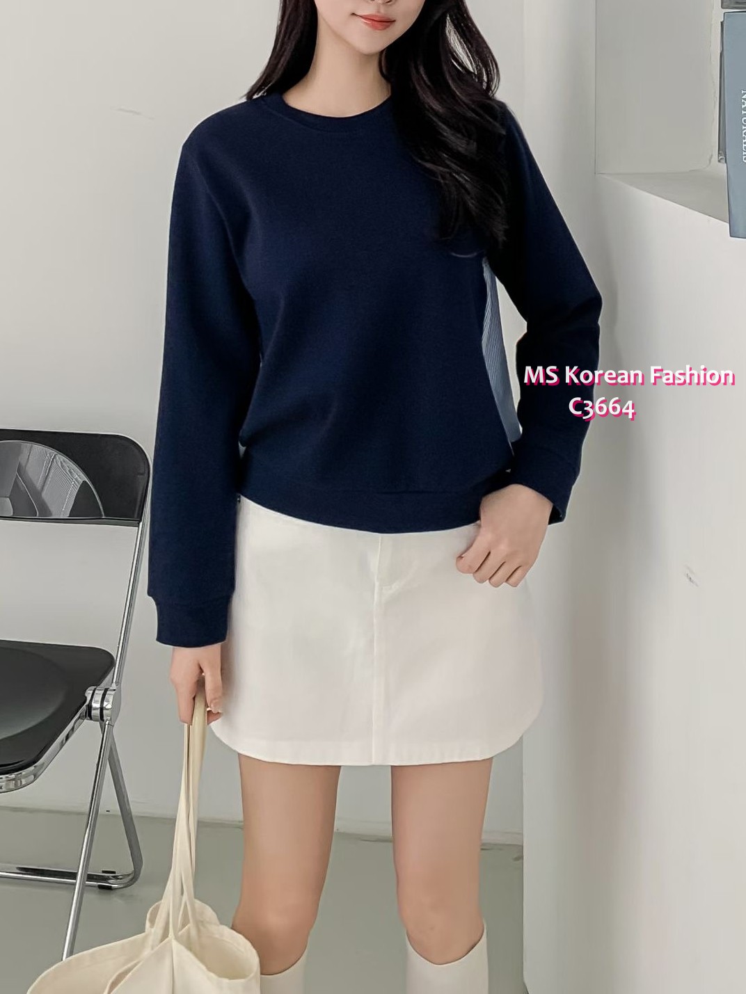 C3664 韓國🇰🇷後拼條子top