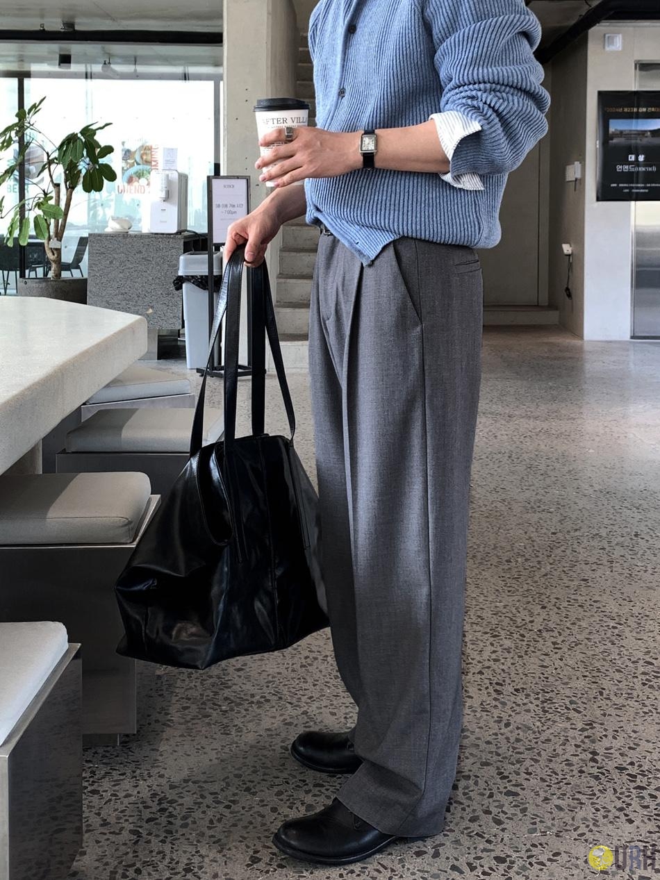 【100%保證韓國直送】韓國品牌原創系列 舒適側腰鬆緊單褶挺闊寬鬆西褲 👖 [2 color] RL114855