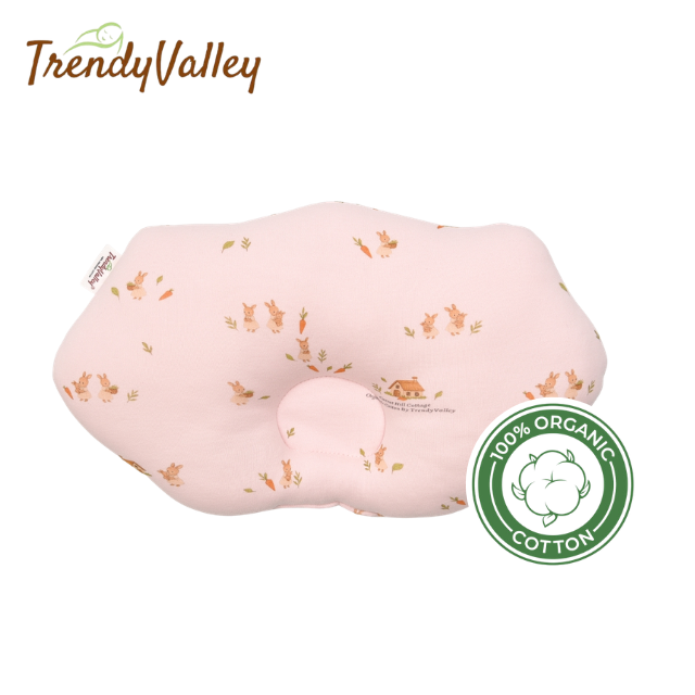 Trendyvalley Organic Cotton Baby Newborn Head Protection Dimple Pillow