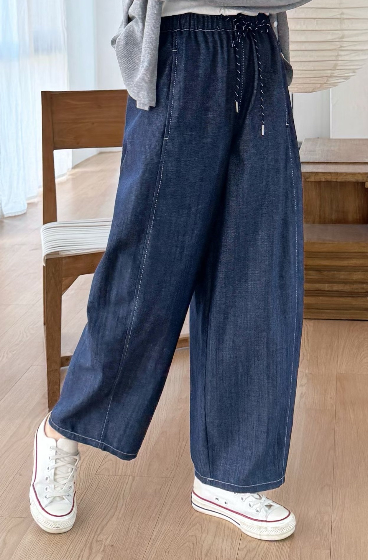 橡筋腰彎刀cut 牛仔褲