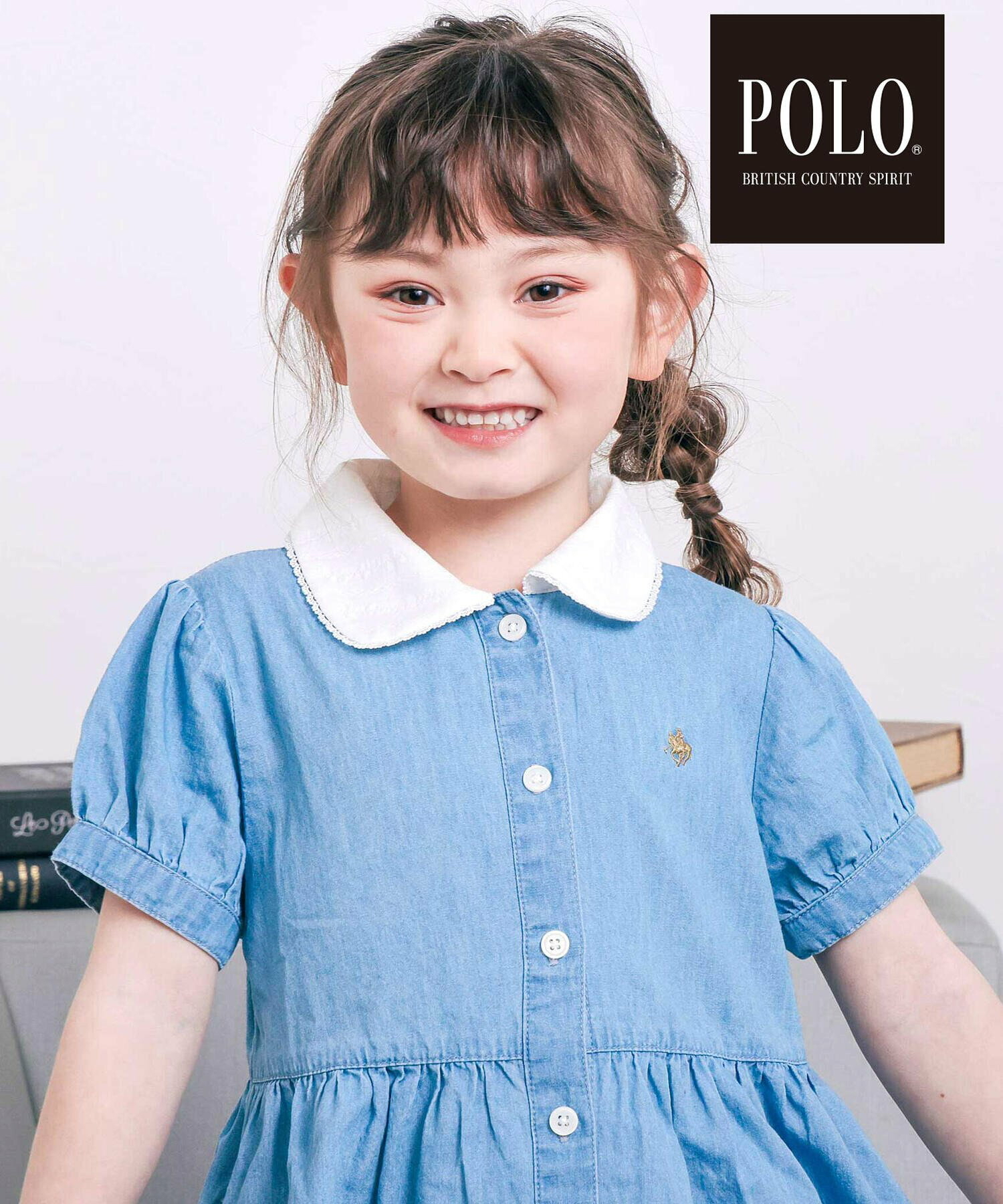 🇯🇵預訂 日本直送🇯🇵Slap Slip x Polo Bcs兩色標誌刺繡蝴蝶結翻領短袖連身裙