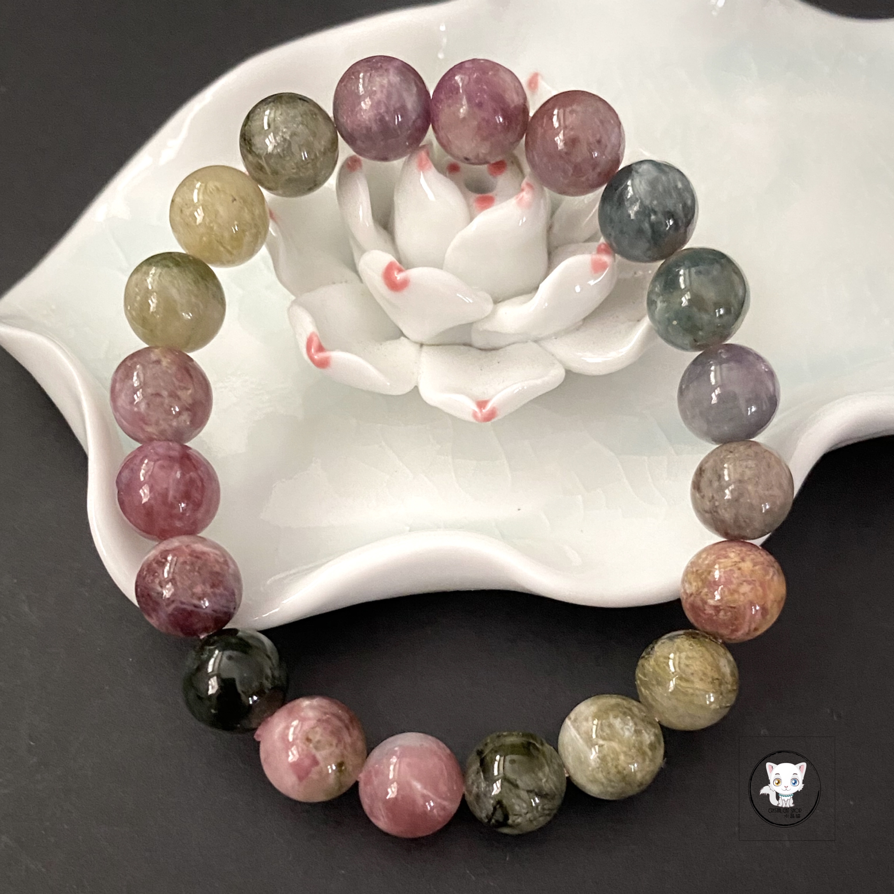 天然彩碧璽手鏈