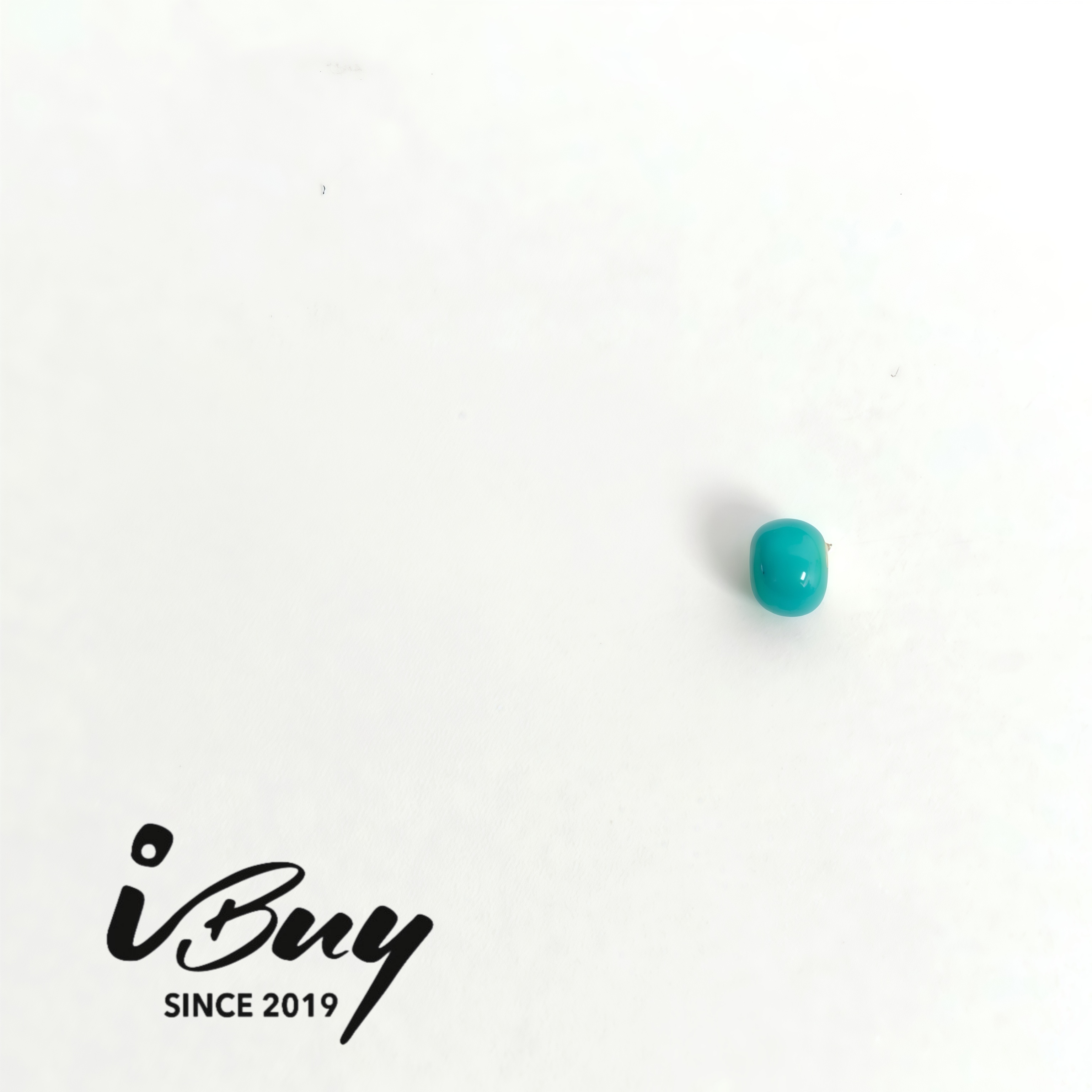 999 GOLD 3.5MM ENAMEL DOPAMINE SPACED BEAD - TURQUOISE 999 金 3.5MM珐琅隔离珠- 绿松色