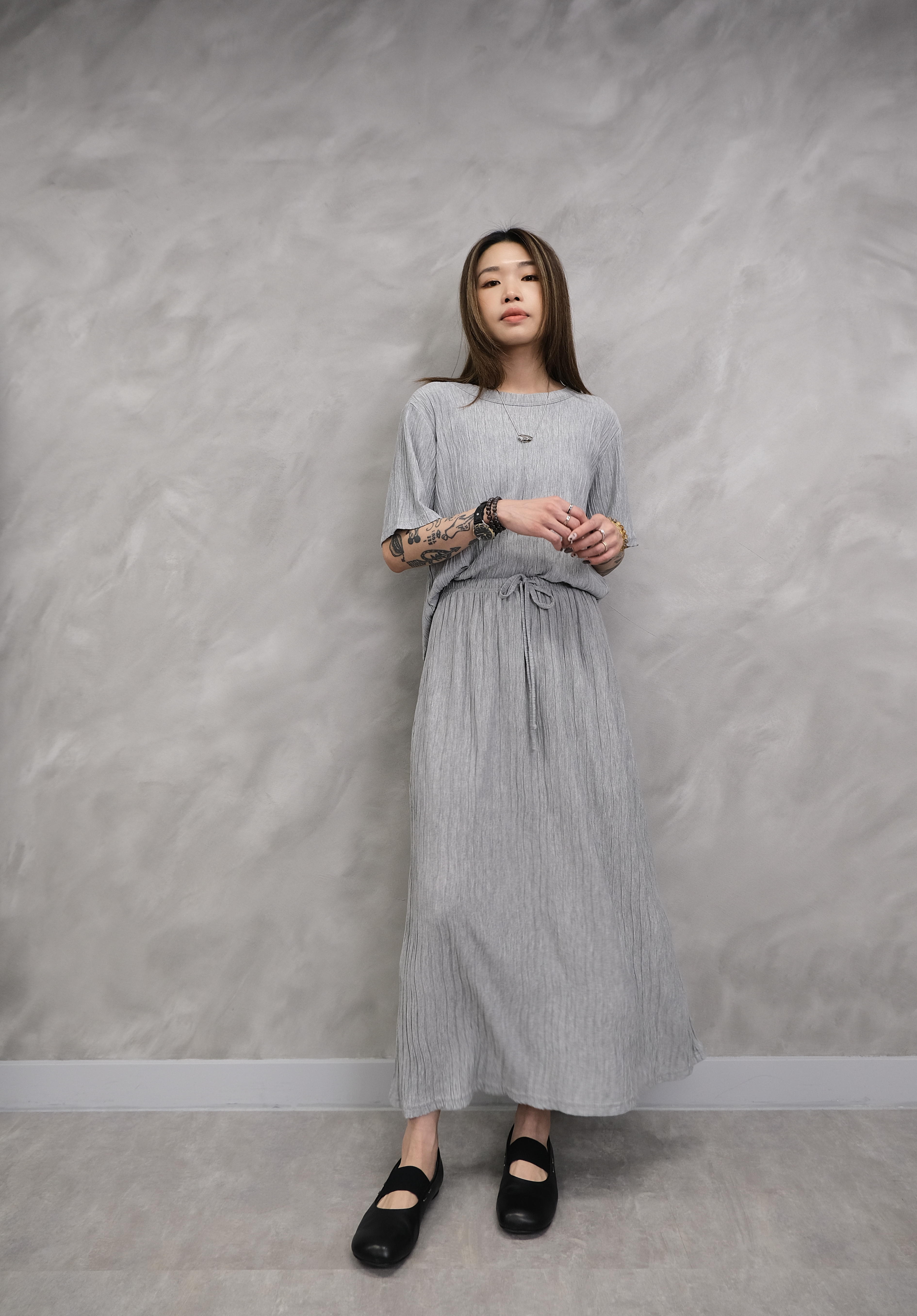 (必買款) Textured cotton skirt #sk41