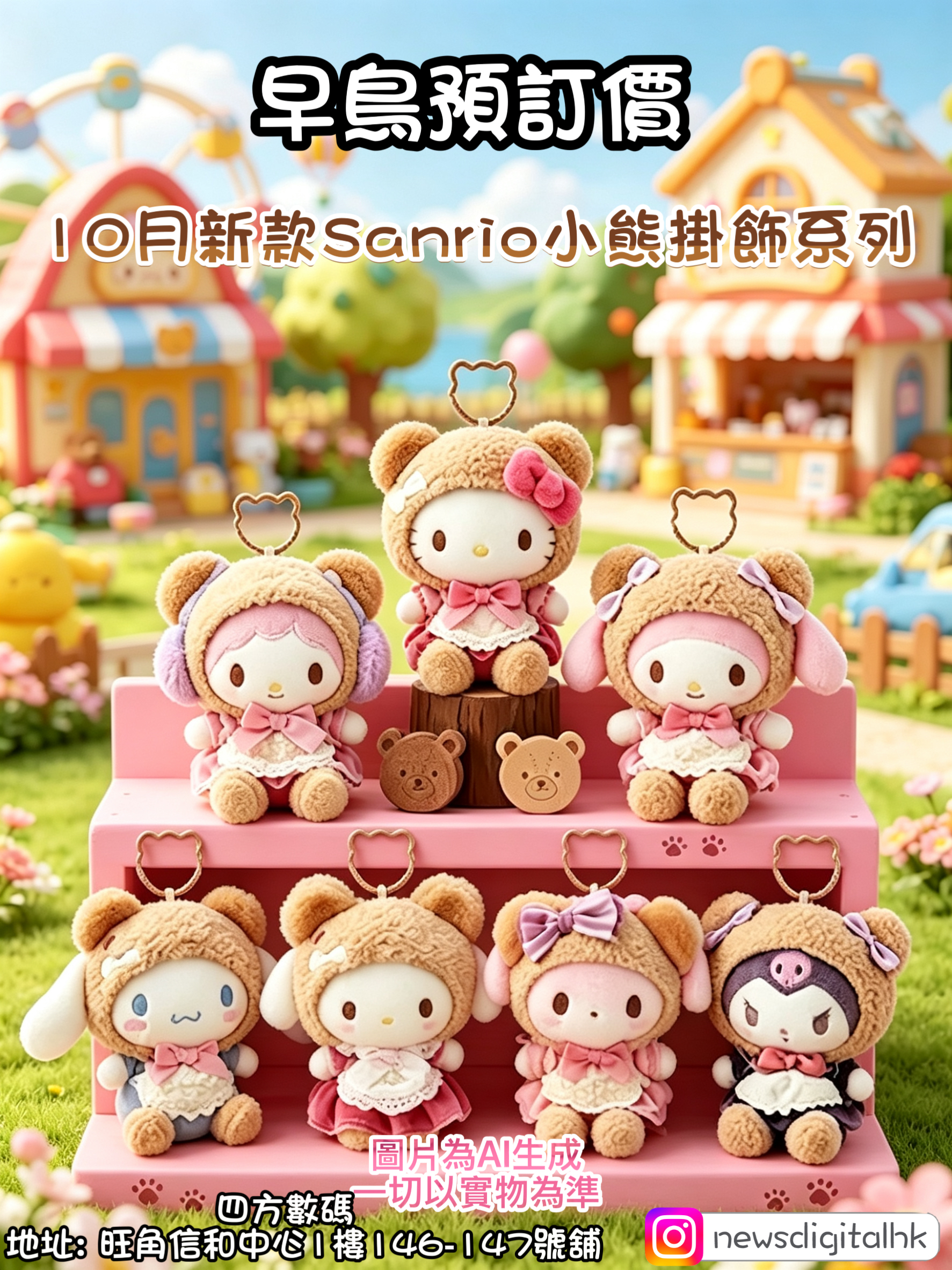 ［11月頭到貨] 早鳥預訂價10月新款Sanrio熊仔掛飾系列