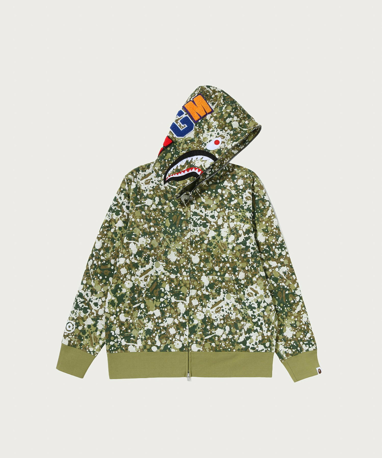 10.3 BAPE SPLASH CAMO SHARK FULL ZIP HOODIE