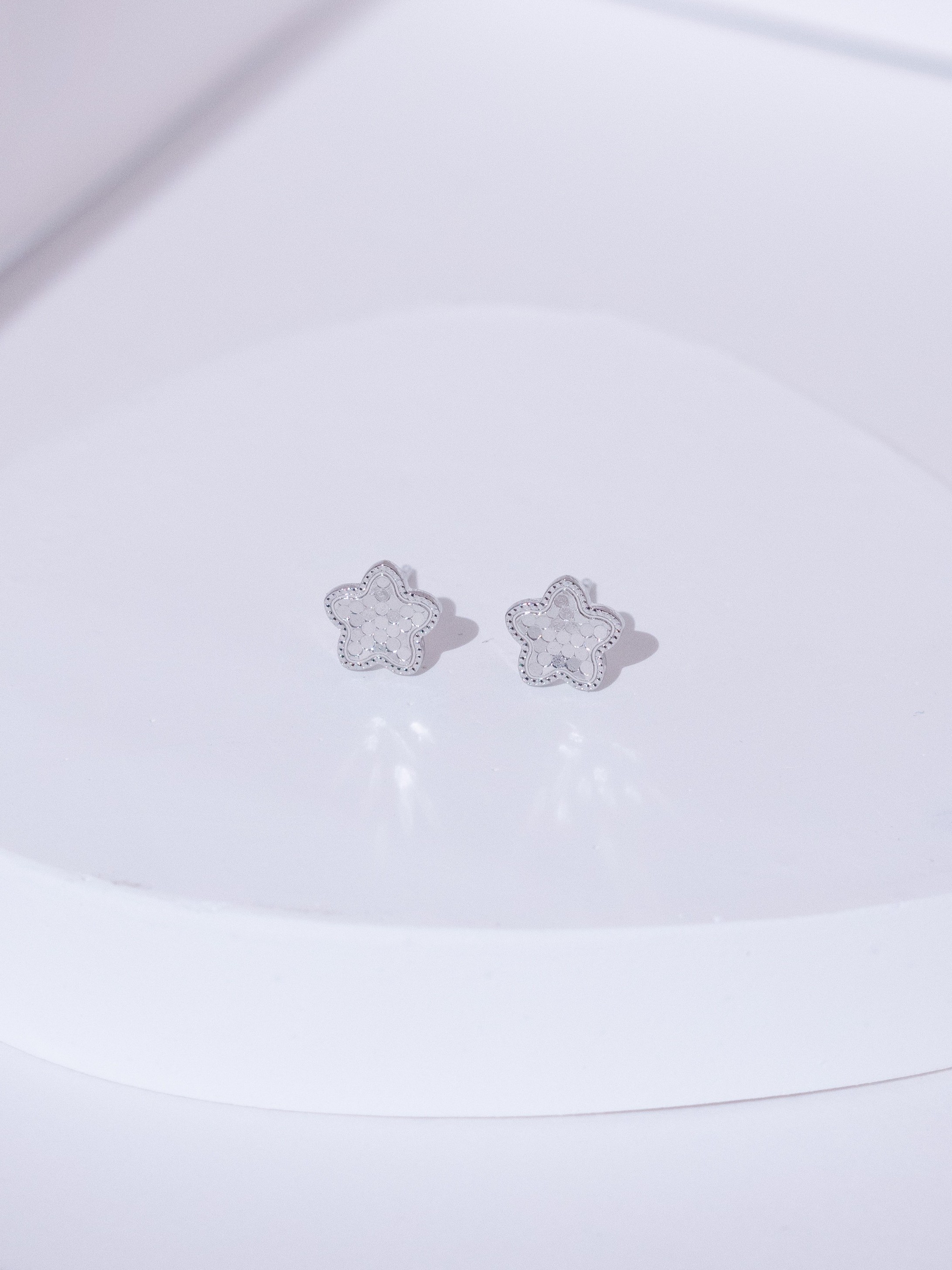 Textured Star Stud Earrings