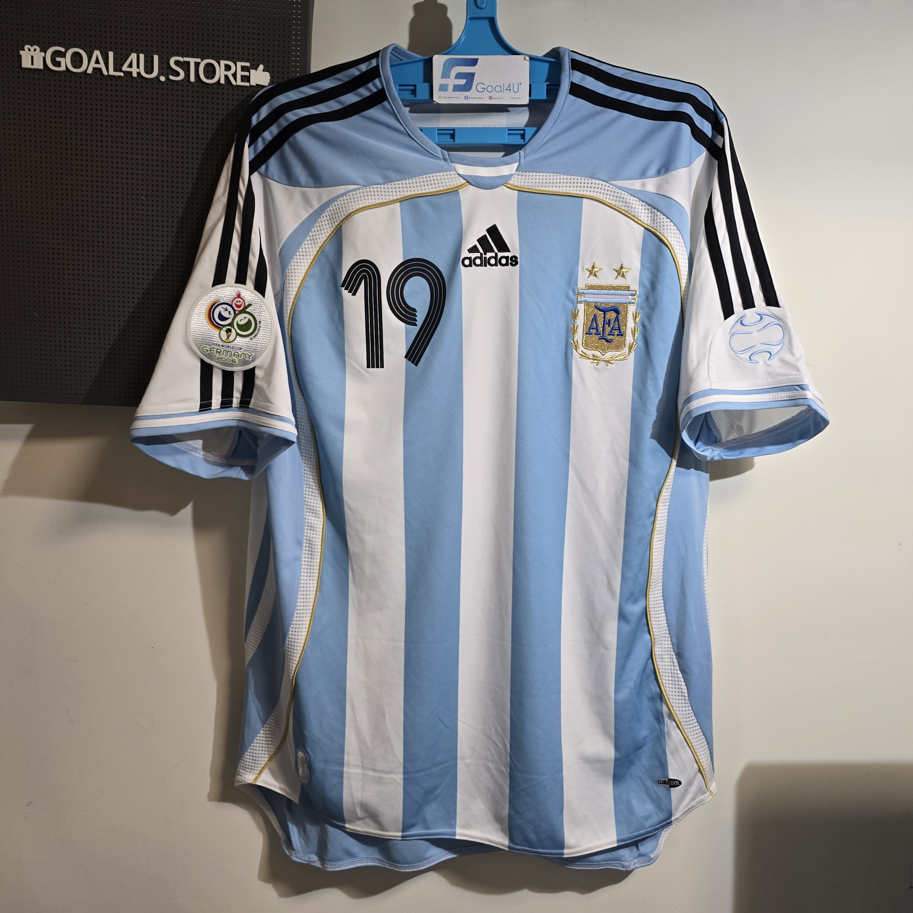 #現貨 ✨經典重生 🏆美斯首登世杯 Adidas Argentina 阿根廷 重製版 2006 主場球衣 連MESSI印字 (可加臂章) JN3708