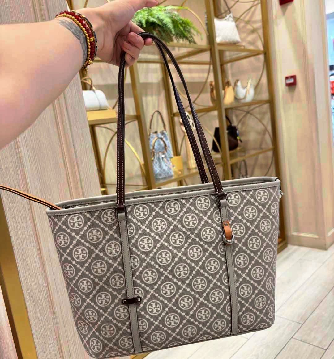 香港現貨-Tory BurchMonogram Small Zip Tote Bag