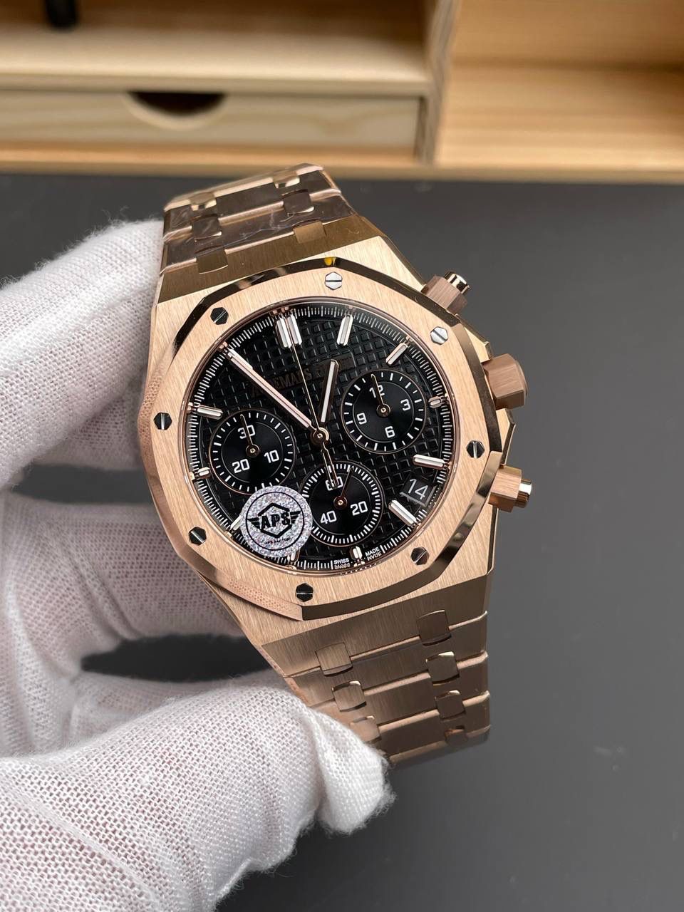 🚀爱彼 26240 玫金黑盘/41mm/4401机💯