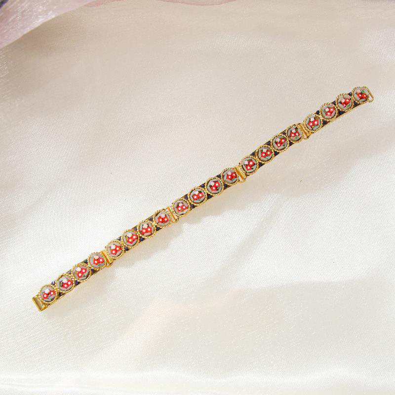 Vintage New Old Stock Mosaic Link Bracelet -Trio Pastel Zone (FA219~FA223)