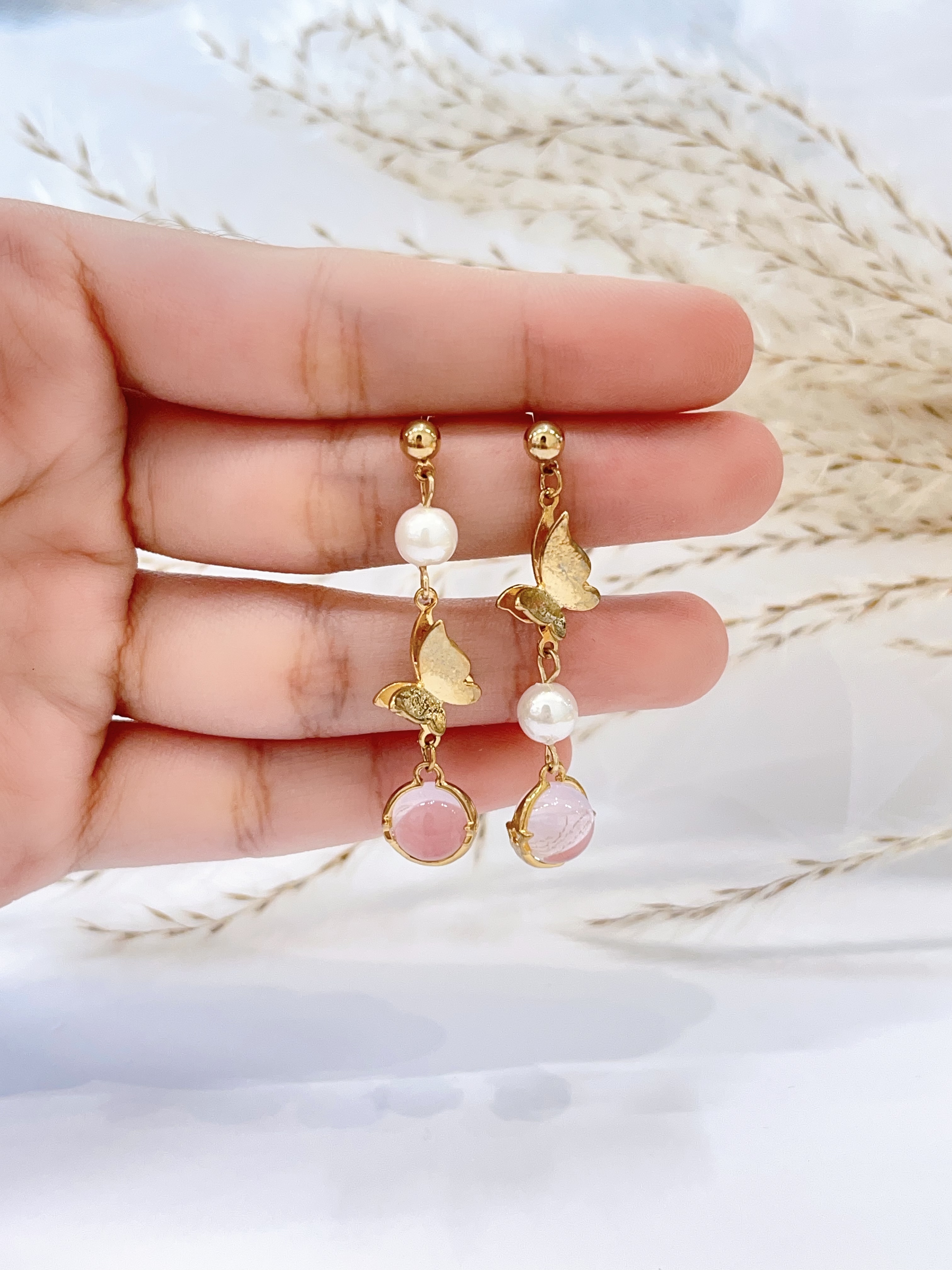 小众森系超仙长款蝴蝶耳环