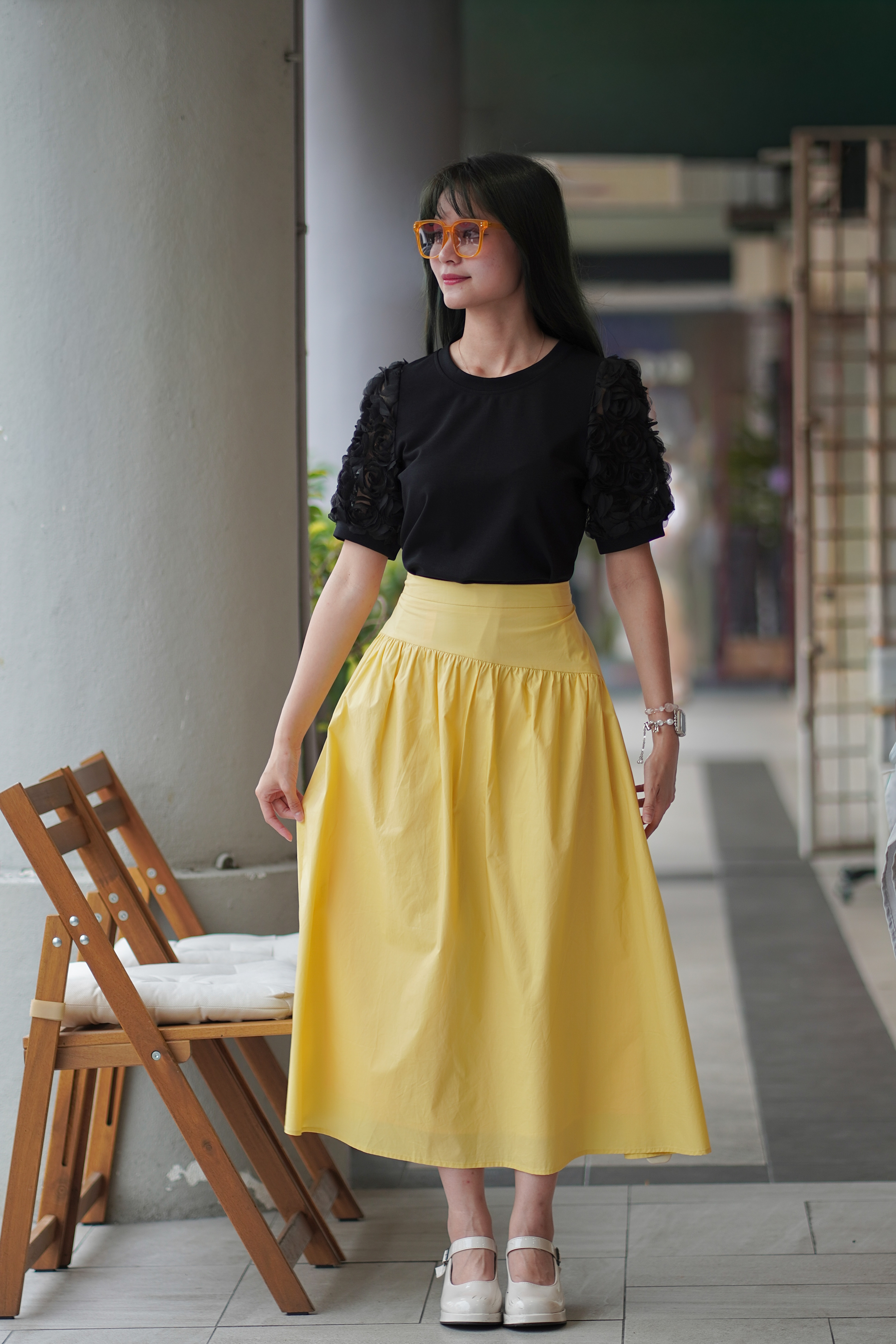 1661BS Sunny Gathered Midi Skirt