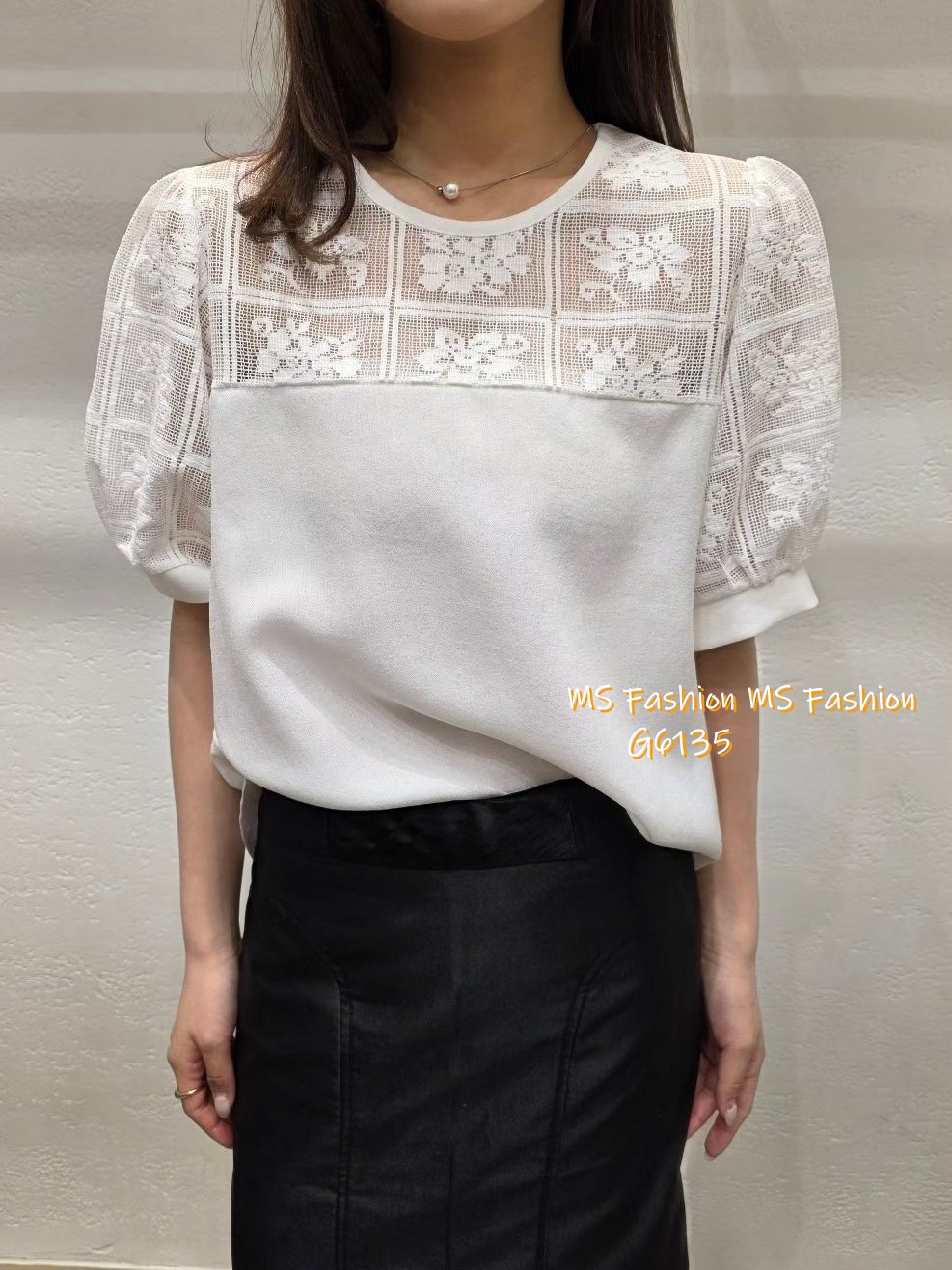 G6135 韓國🇰🇷靚料格紋通花透視top