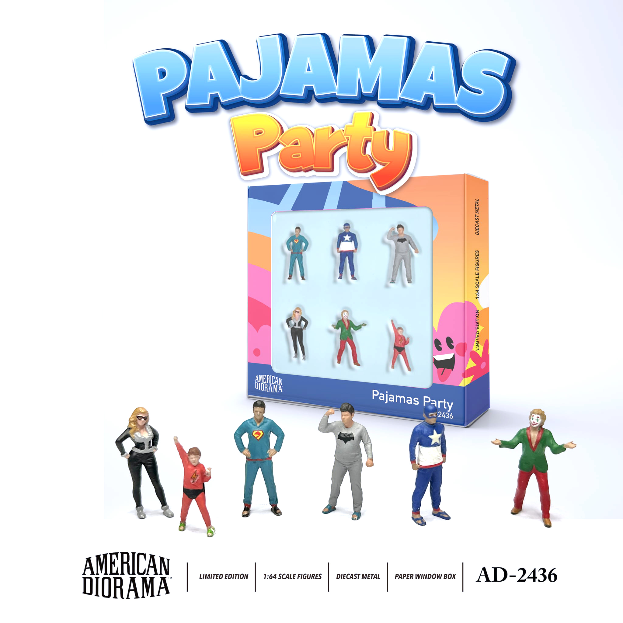 American Diorama 1/64 Figure Set : Pajamas Party - AD-2436