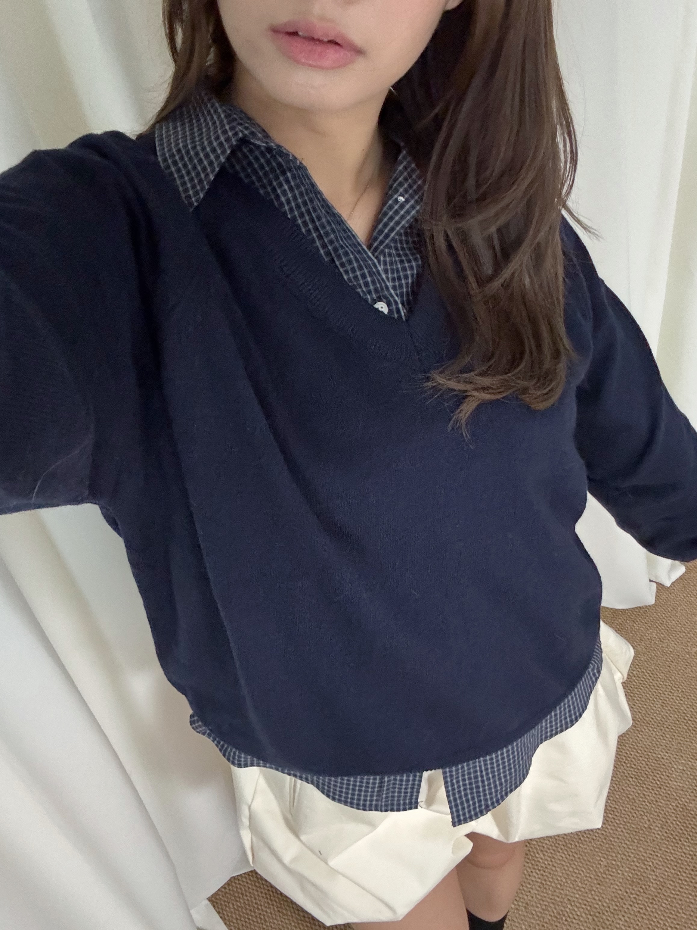 百搭羊毛V領針織上衣(五色入)