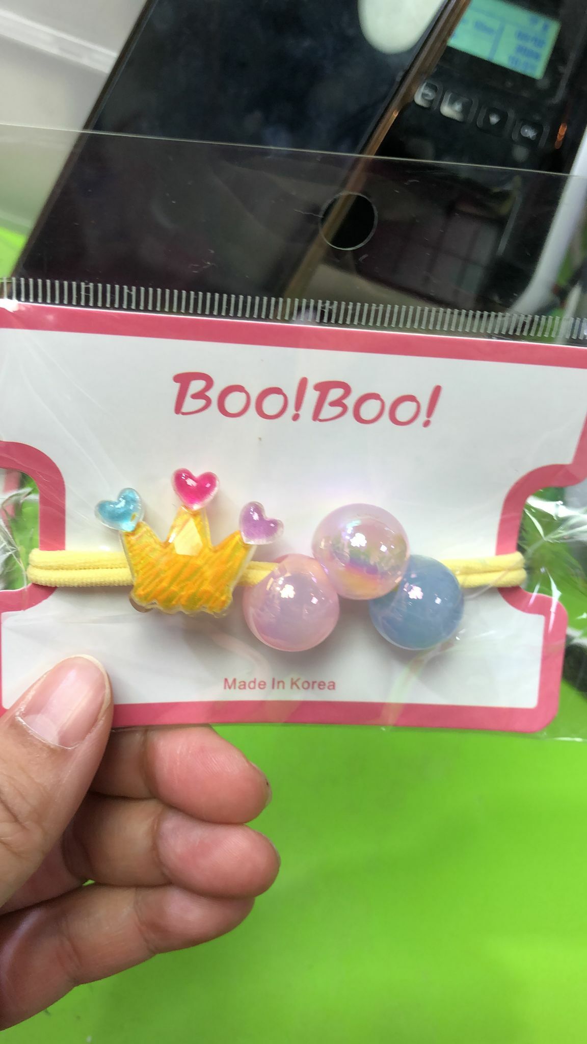 韓國製 Boo!Boo! 皇冠珠珠髮圈