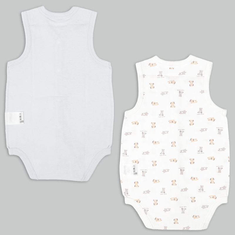 🇯🇵預訂 日本直送🇯🇵動物印花純棉前開式無袖背心包屁衣兩件套