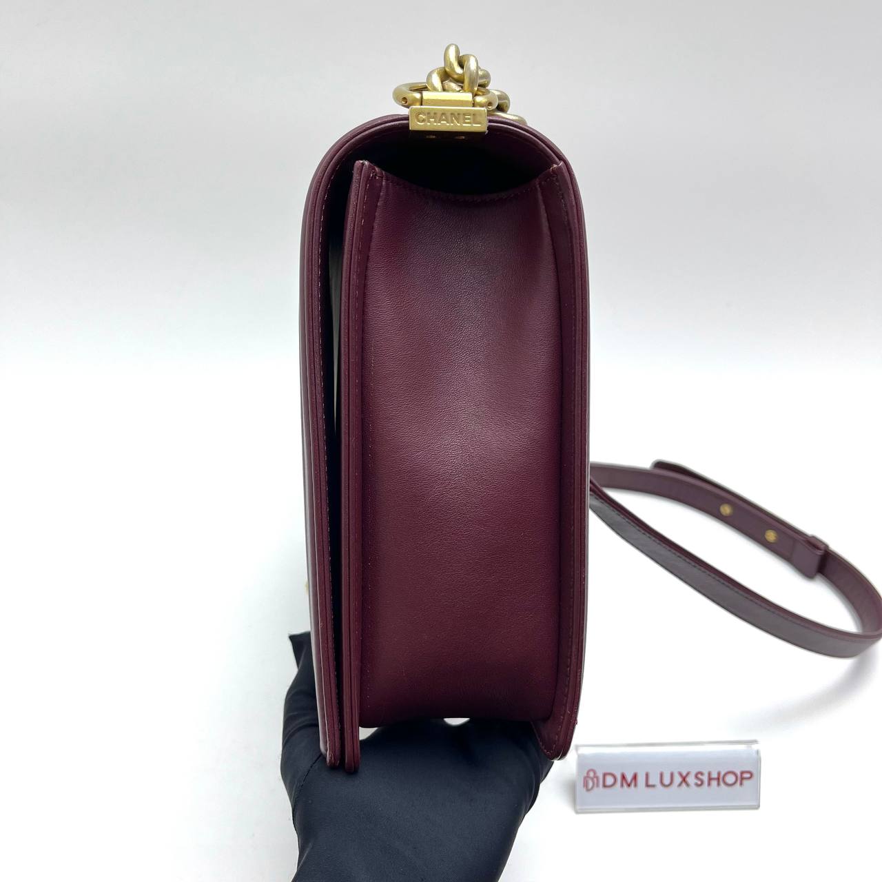 Chanel Maroon Lambskin Boy Large GHW (Serial 24, Year 2018)